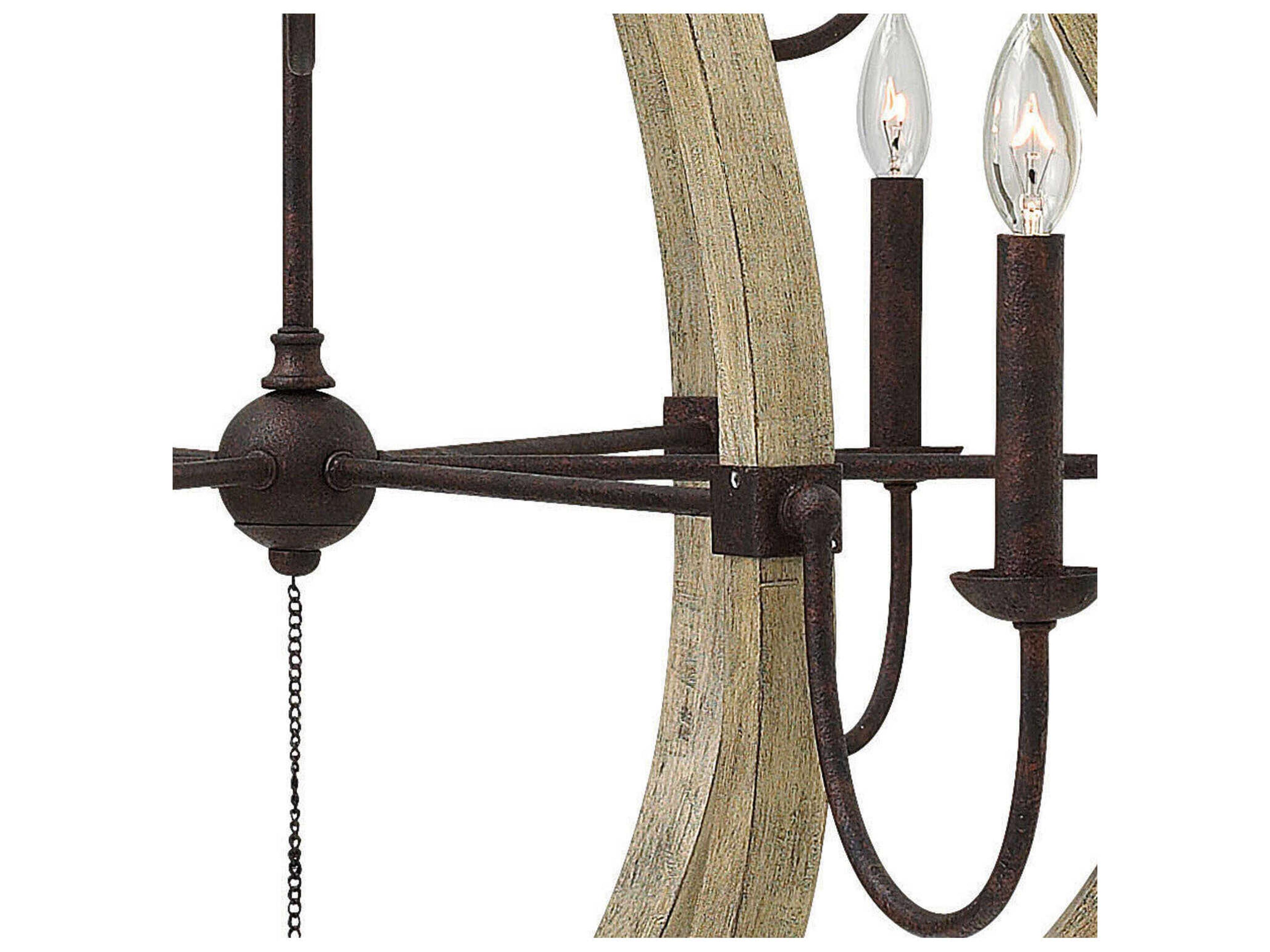 Fredrick Ramond Middlefield 9-Light Iron Rust Weathered Ash Black Candelabra Chandelier