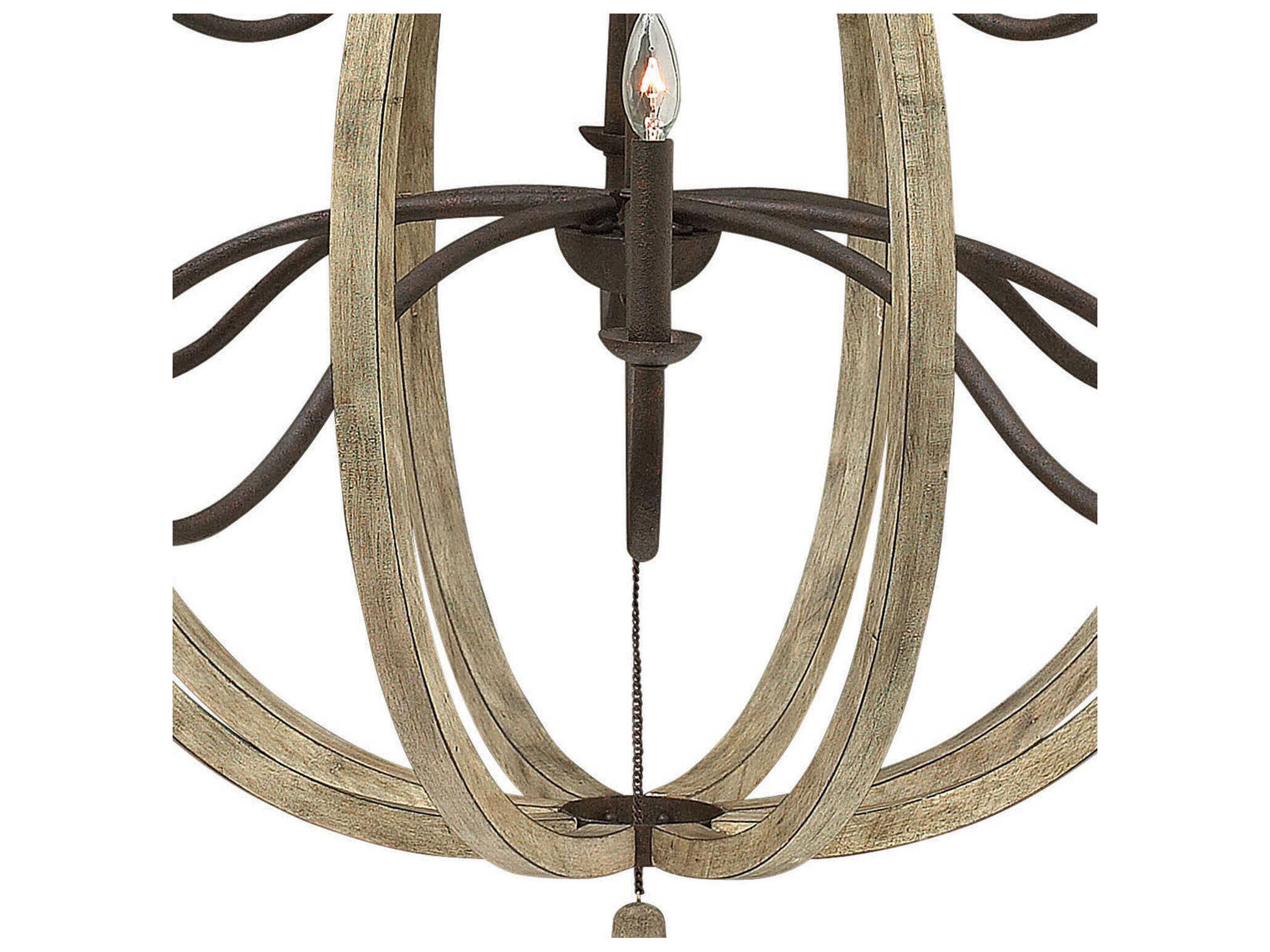 Fredrick Ramond Middlefield 12-Light Iron Rust Weathered Ash Black Candelabra Chandelier