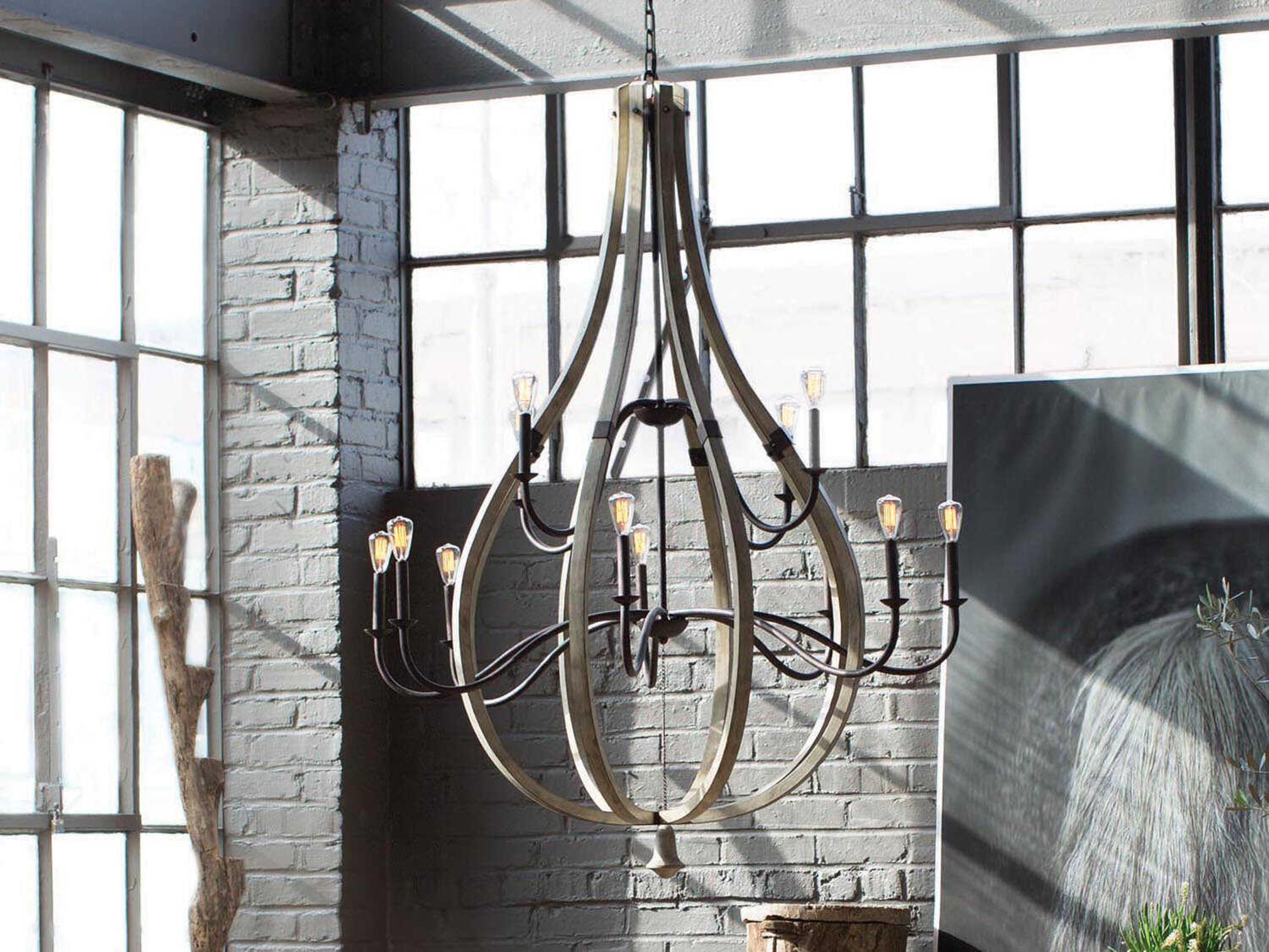 Fredrick Ramond Middlefield 12-Light Iron Rust Weathered Ash Black Candelabra Chandelier