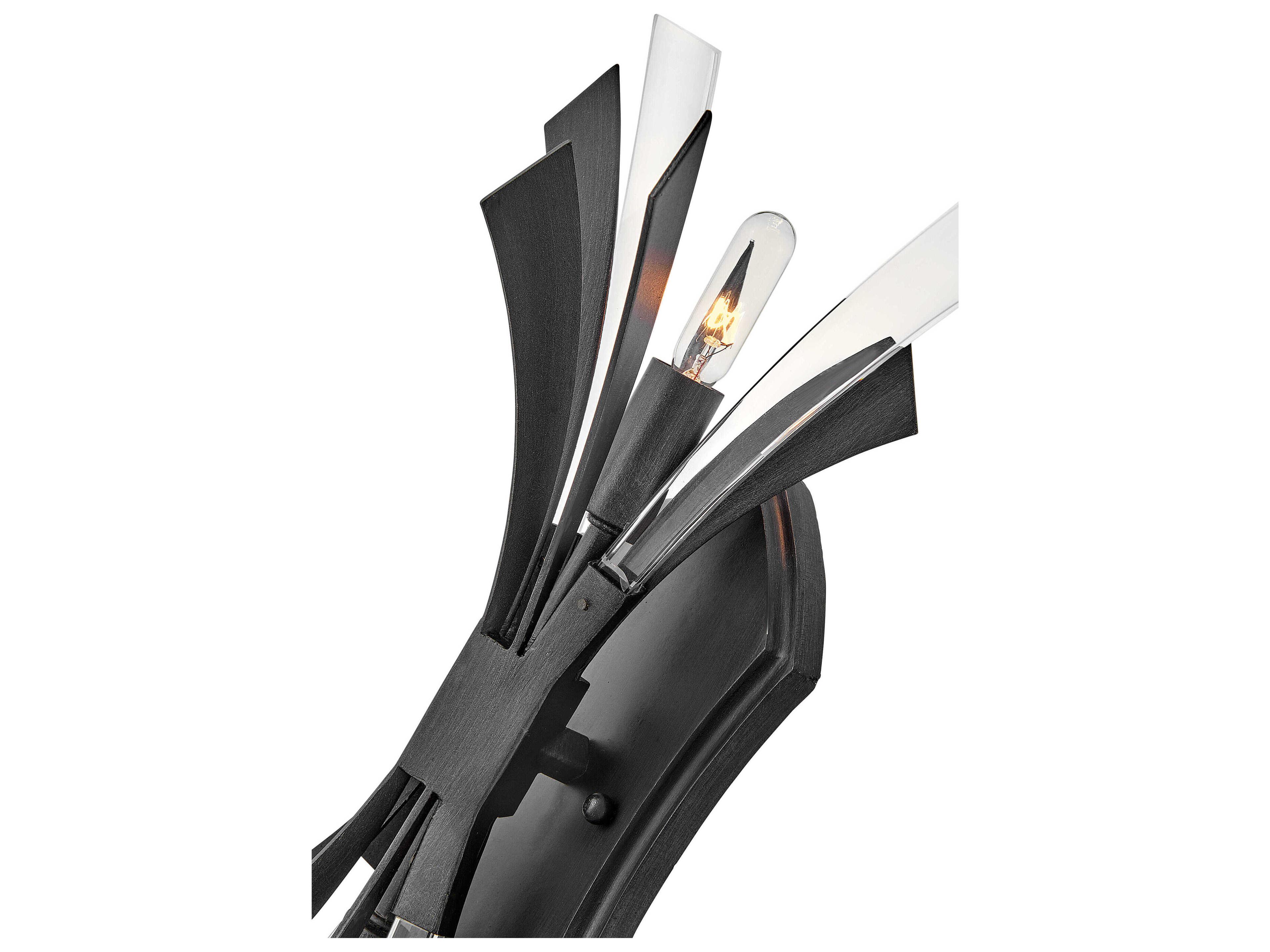 Fredrick Ramond Vida 2-Light Brushed Graphite Black Crystal LED Wall Sconce