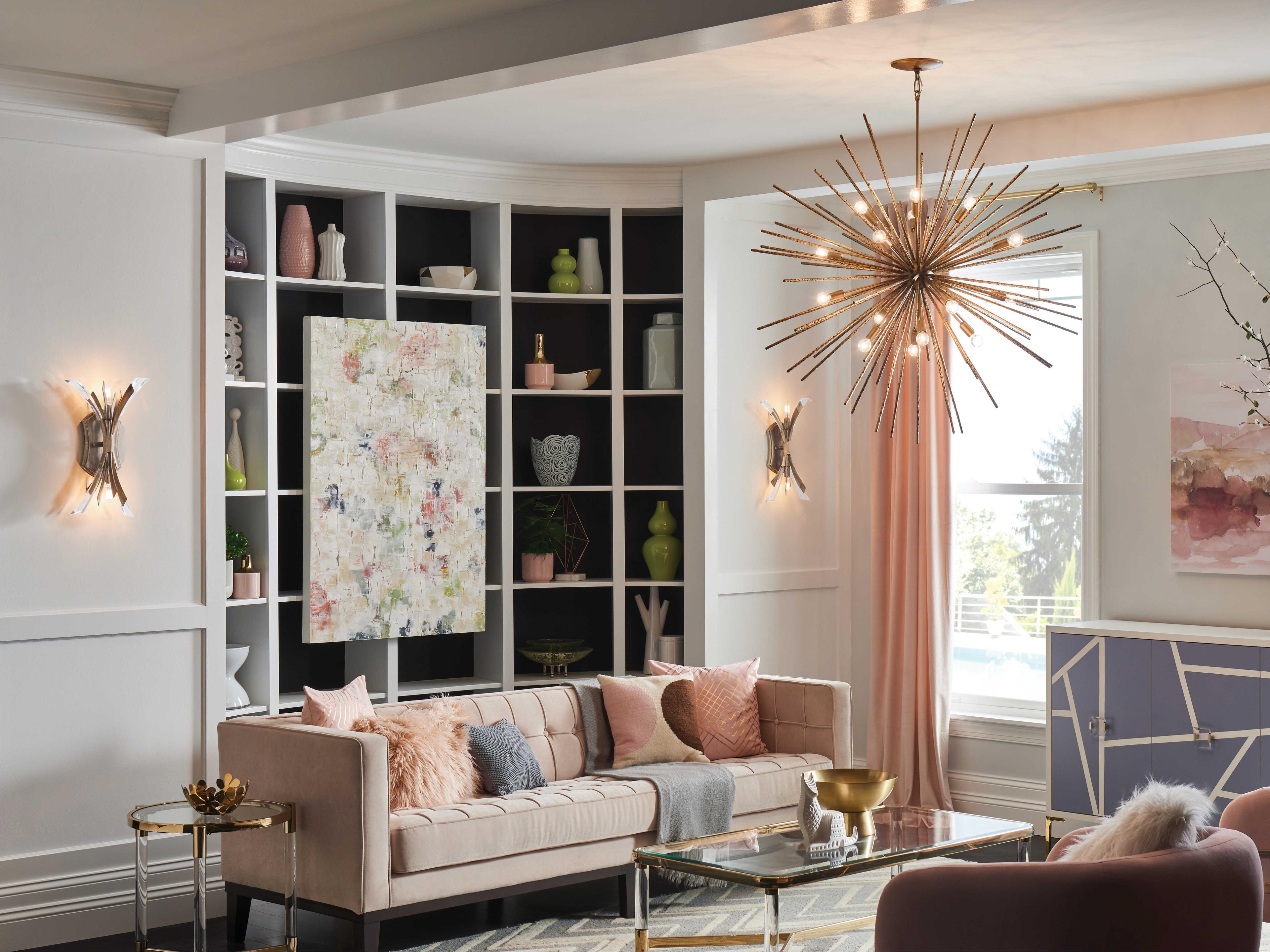 Fredrick Ramond Vida 2-Light Burnished Gold Crystal Wall Sconce