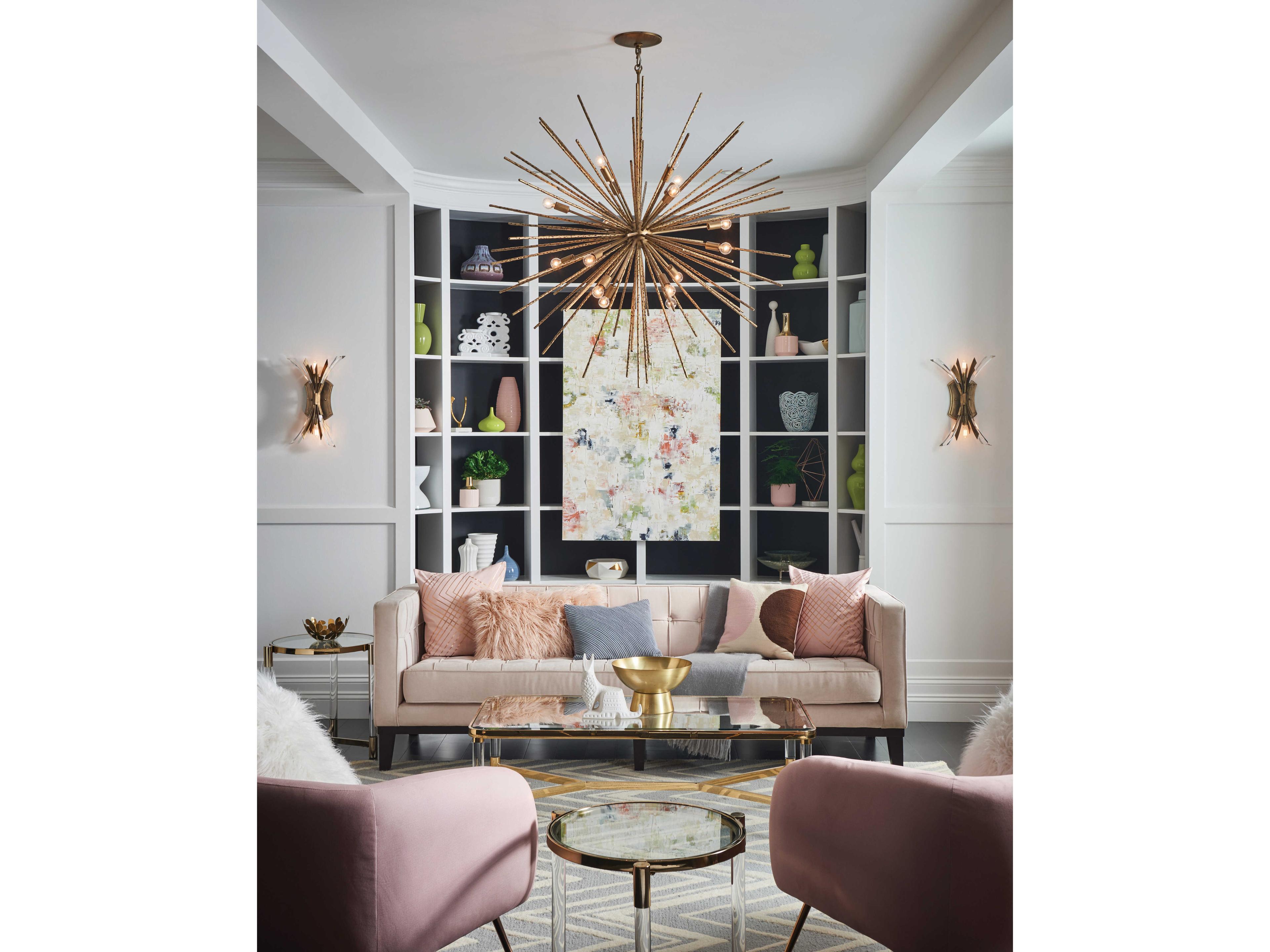 Fredrick Ramond Vida 2-Light Burnished Gold Crystal Wall Sconce