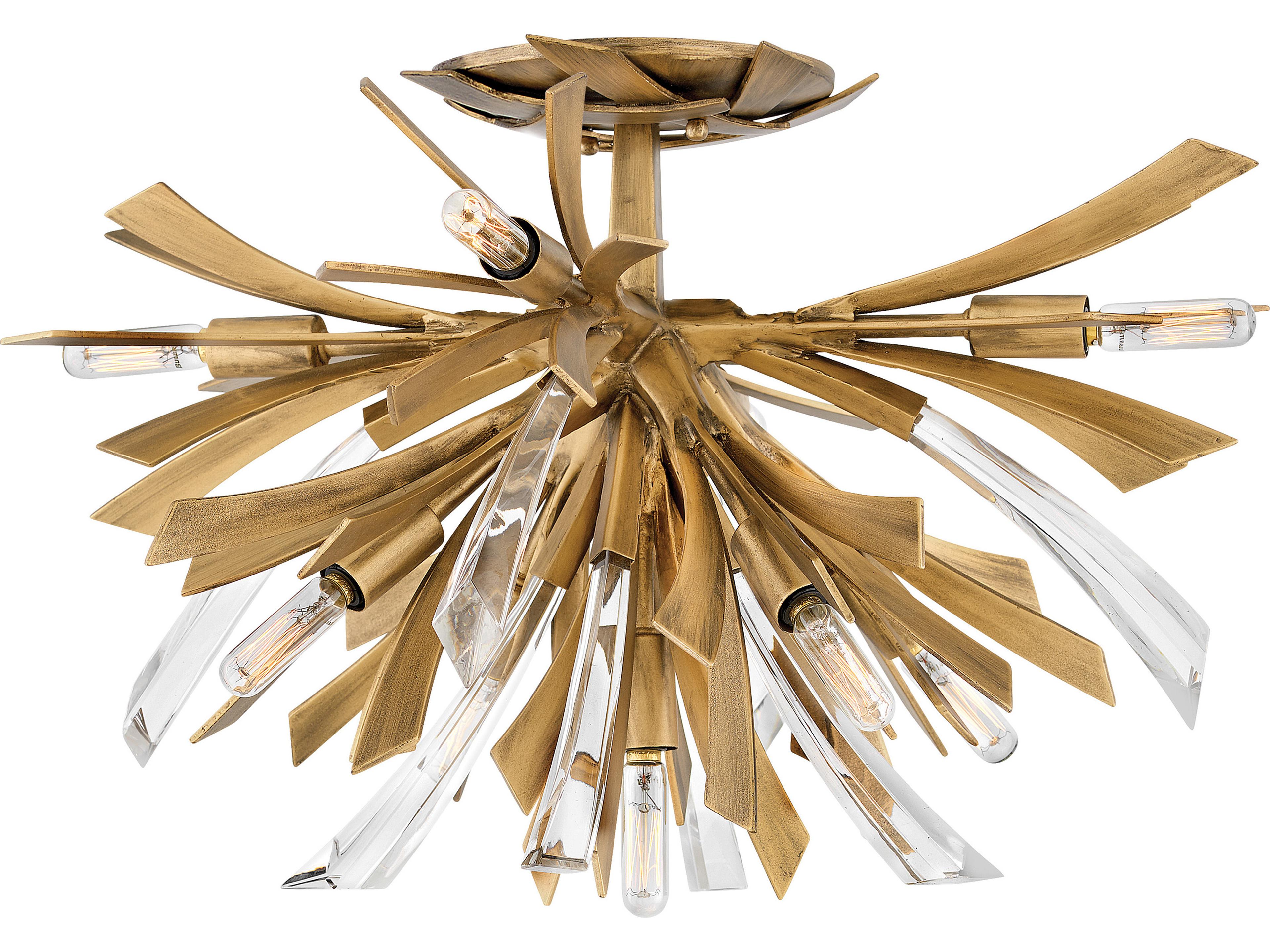 Vida Semi-Flush Mount Ceiling Light in Burnished Gold