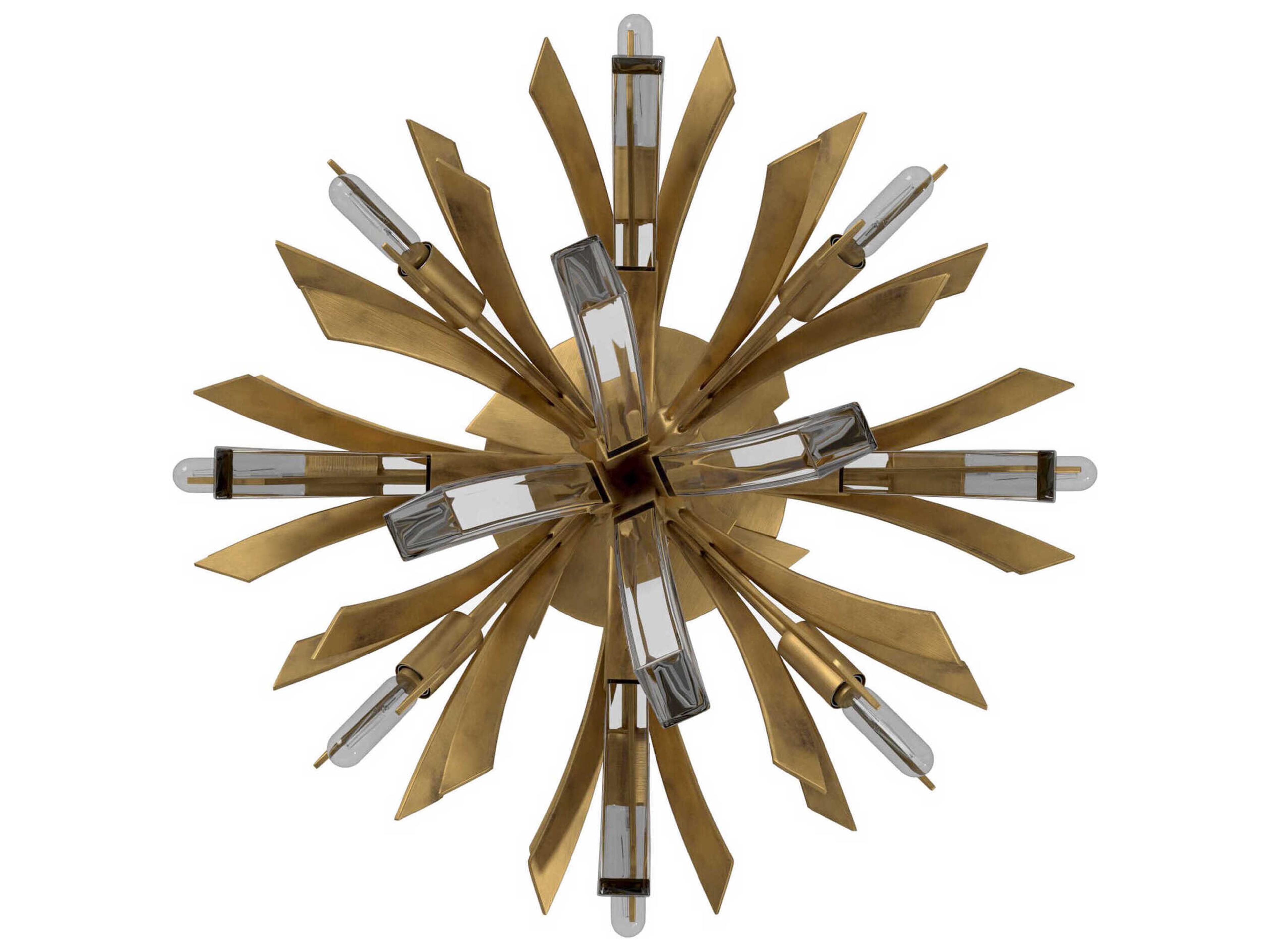 Fredrick Ramond Vida 9-Light Burnished Gold Crystal Sputnik Semi Flush Mount