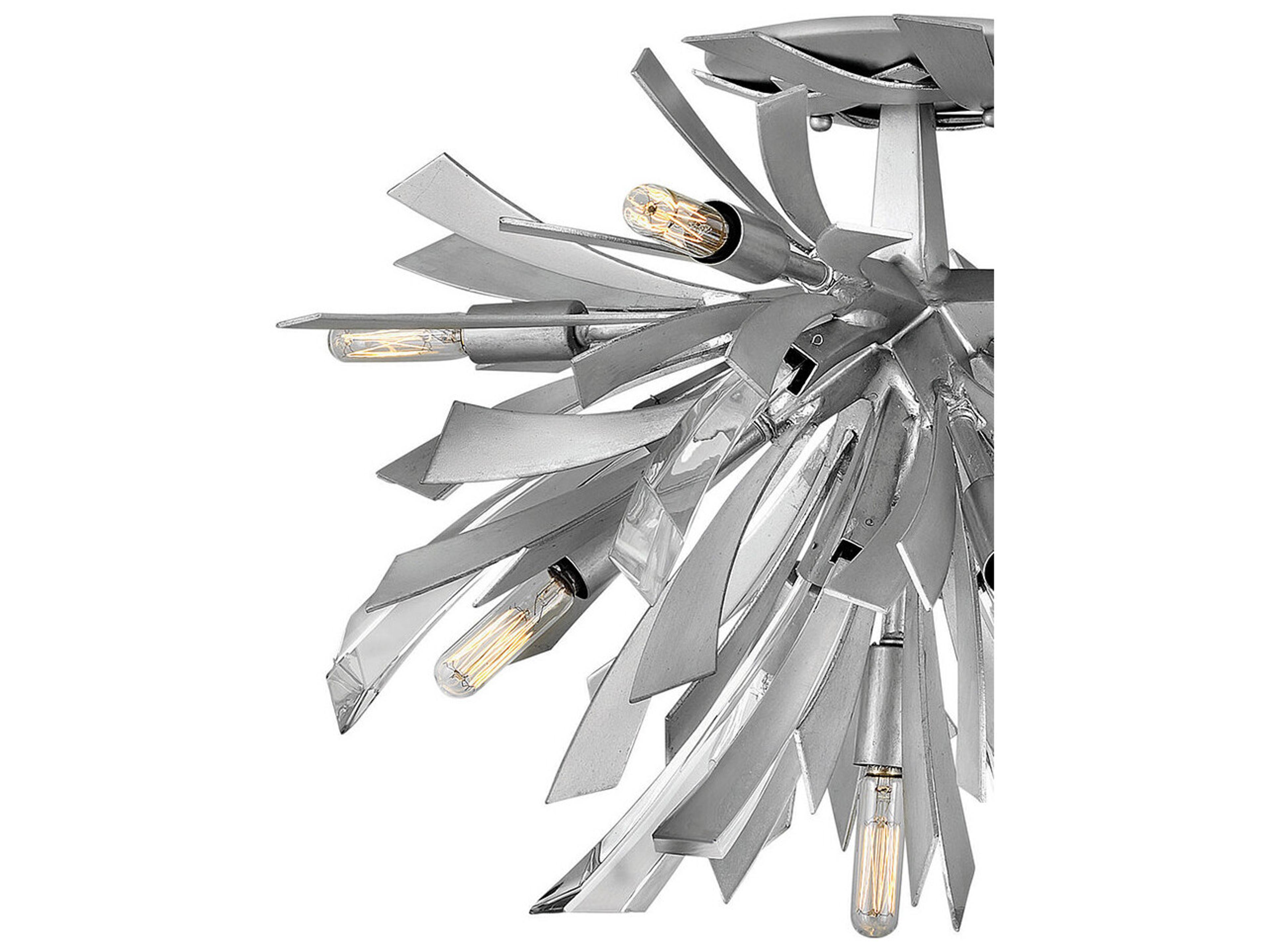 Fredrick Ramond Vida 9-Light Glacial Silver Crystal Semi Flush Mount