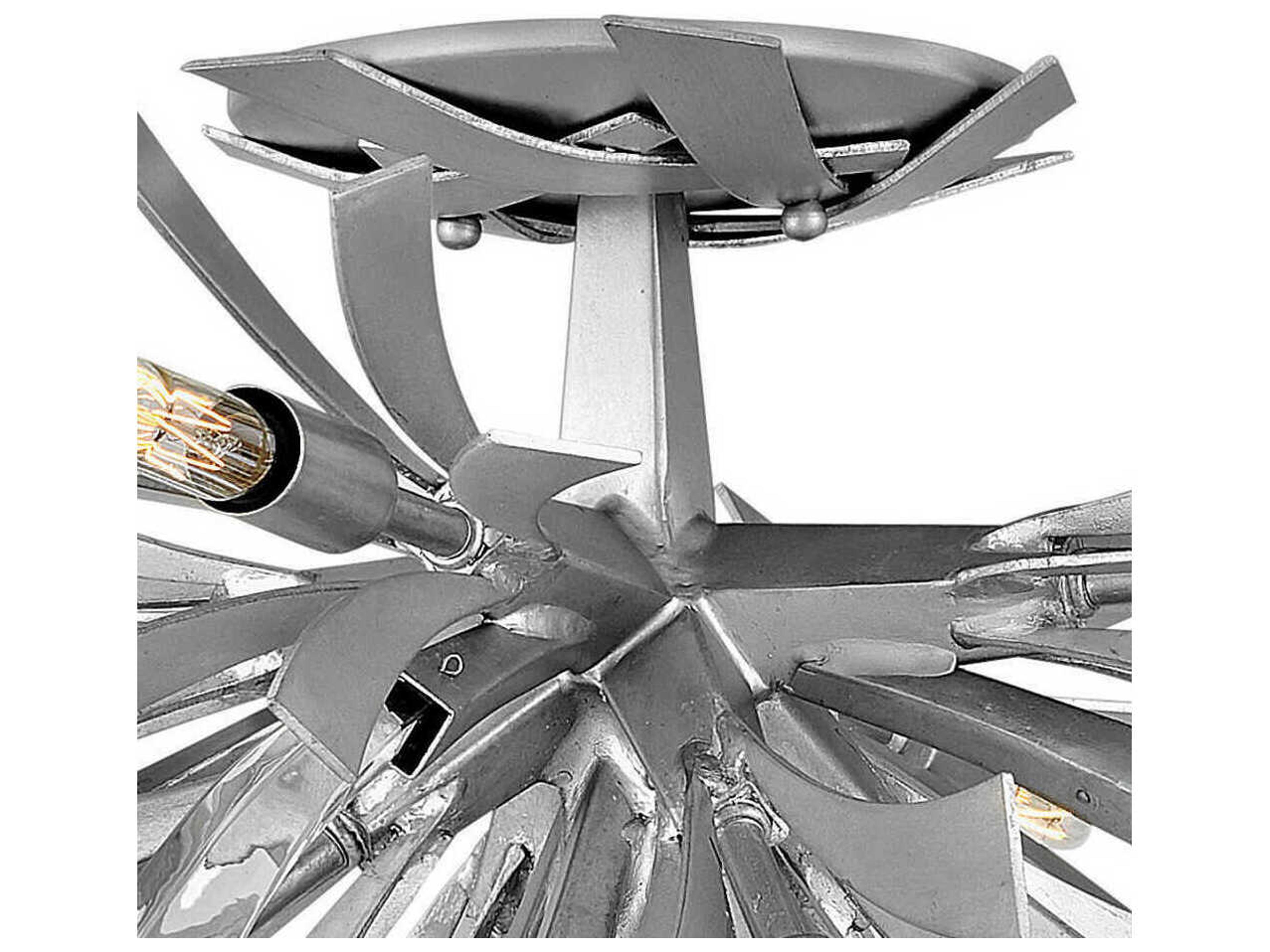 Fredrick Ramond Vida 9-Light Glacial Silver Crystal Semi Flush Mount