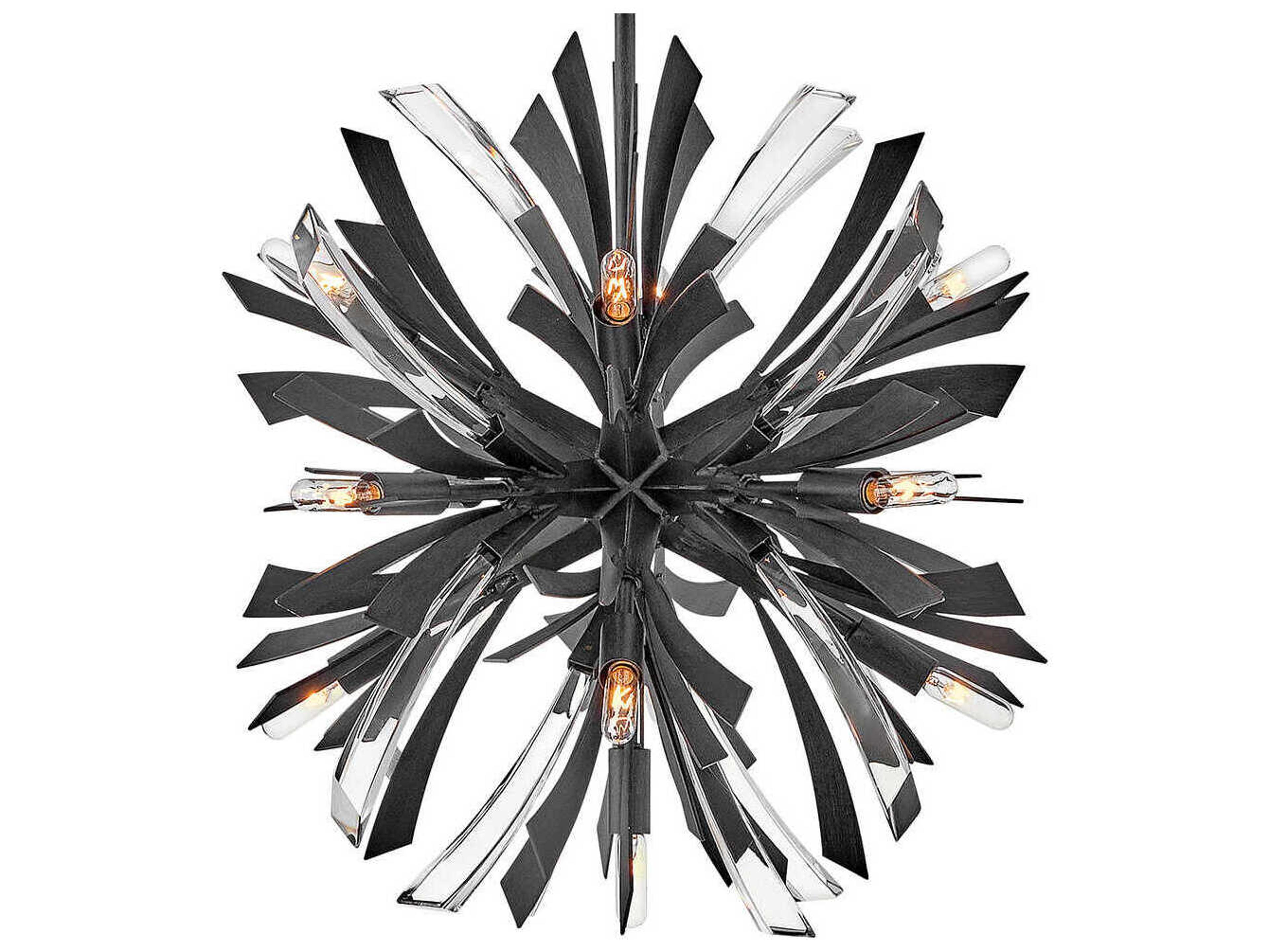 Fredrick Ramond Vida 13-Light Brushed Graphite Black Crystal LED Pendant