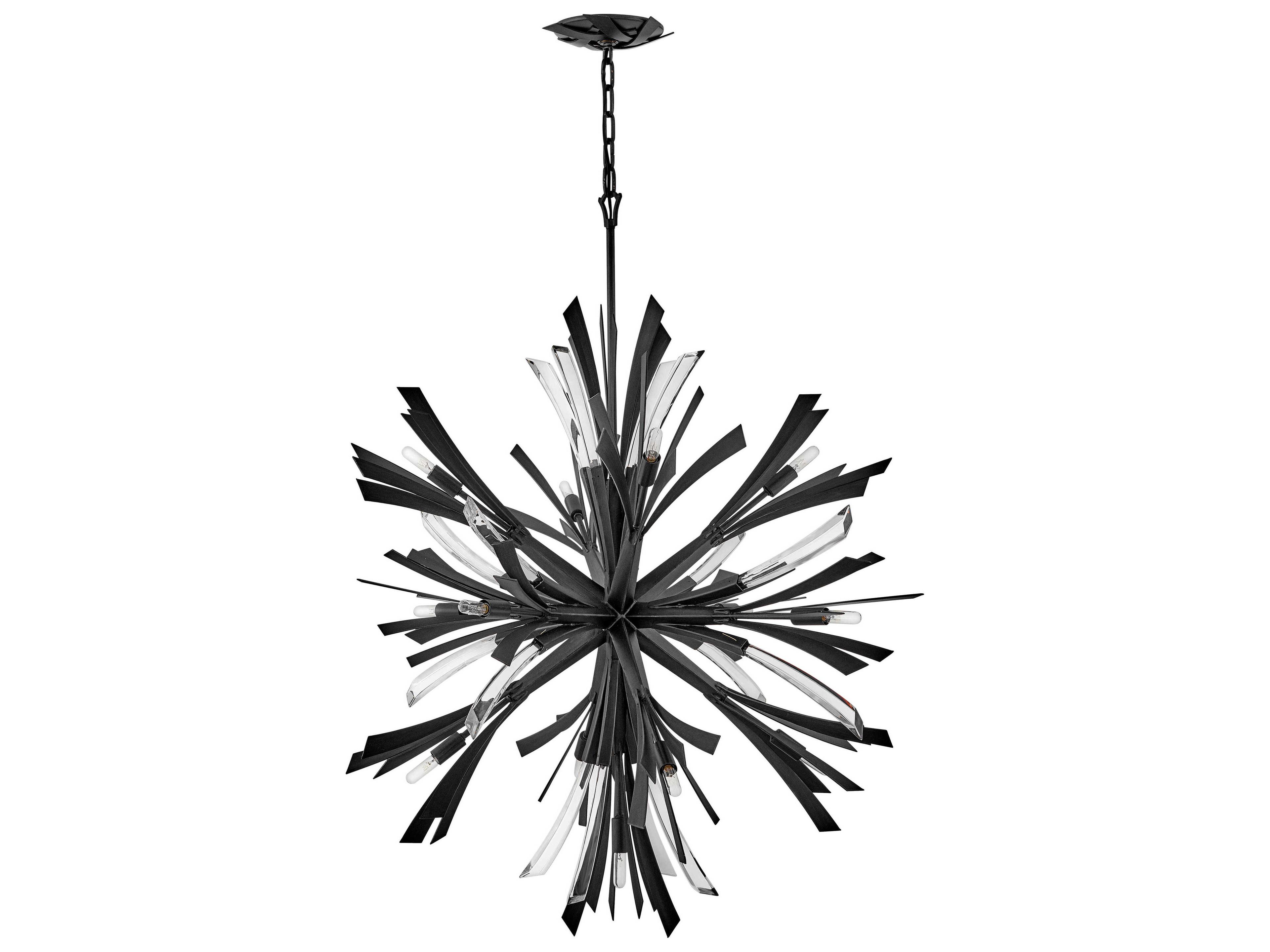 Fredrick Ramond Vida 13-Light Brushed Graphite Black Crystal LED Pendant