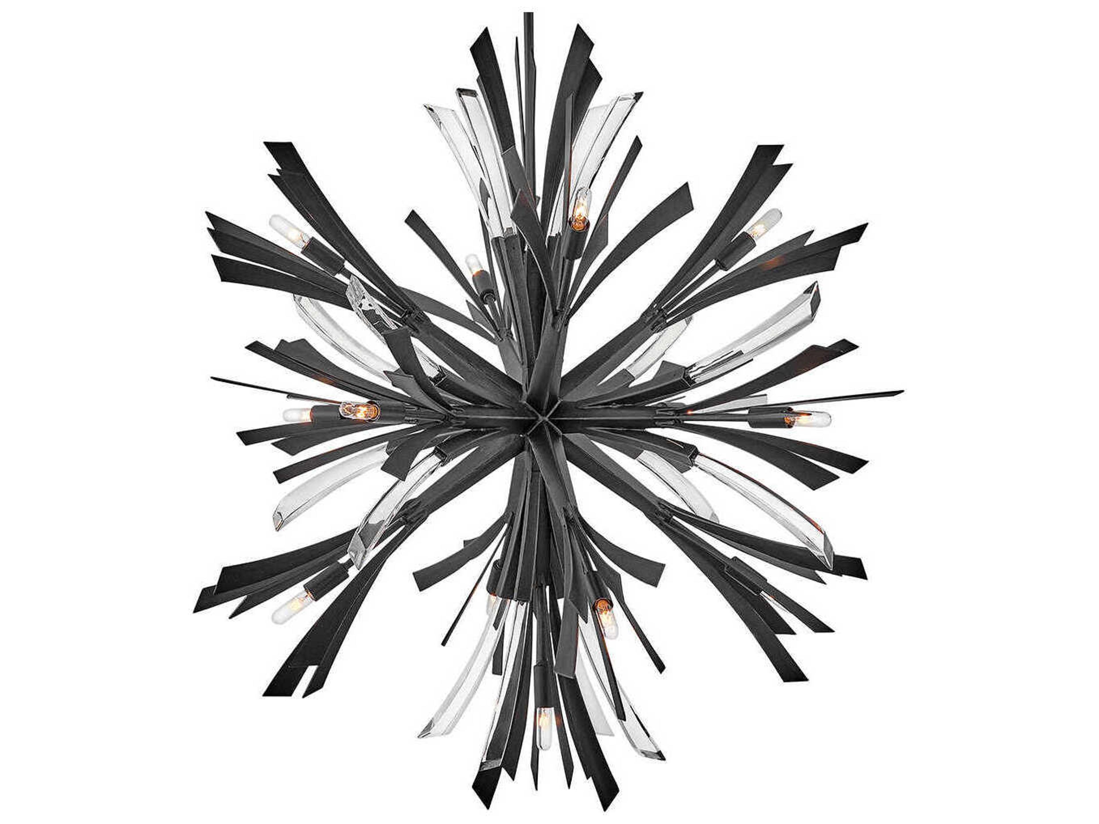 Fredrick Ramond Vida 13-Light Brushed Graphite Black Crystal LED Pendant