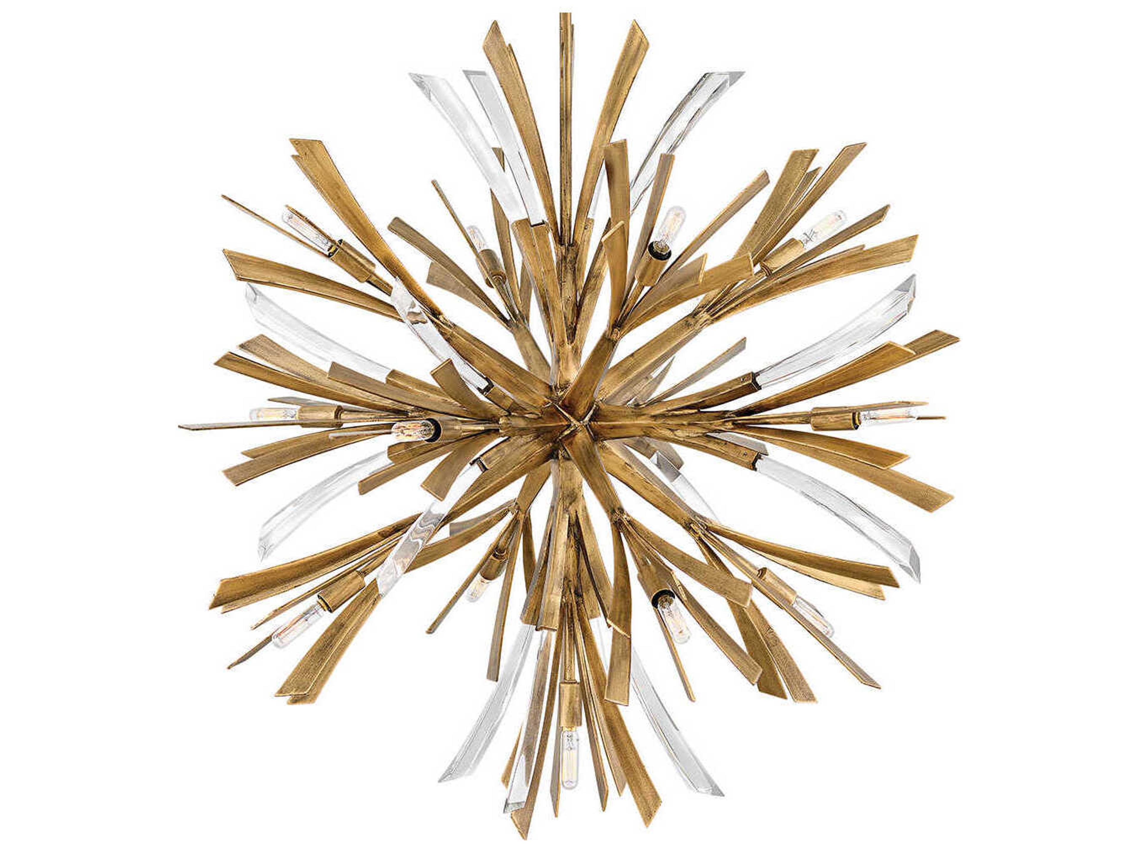 Fredrick Ramond Vida 1-Light Burnished Gold Crystal Sputnik Pendant