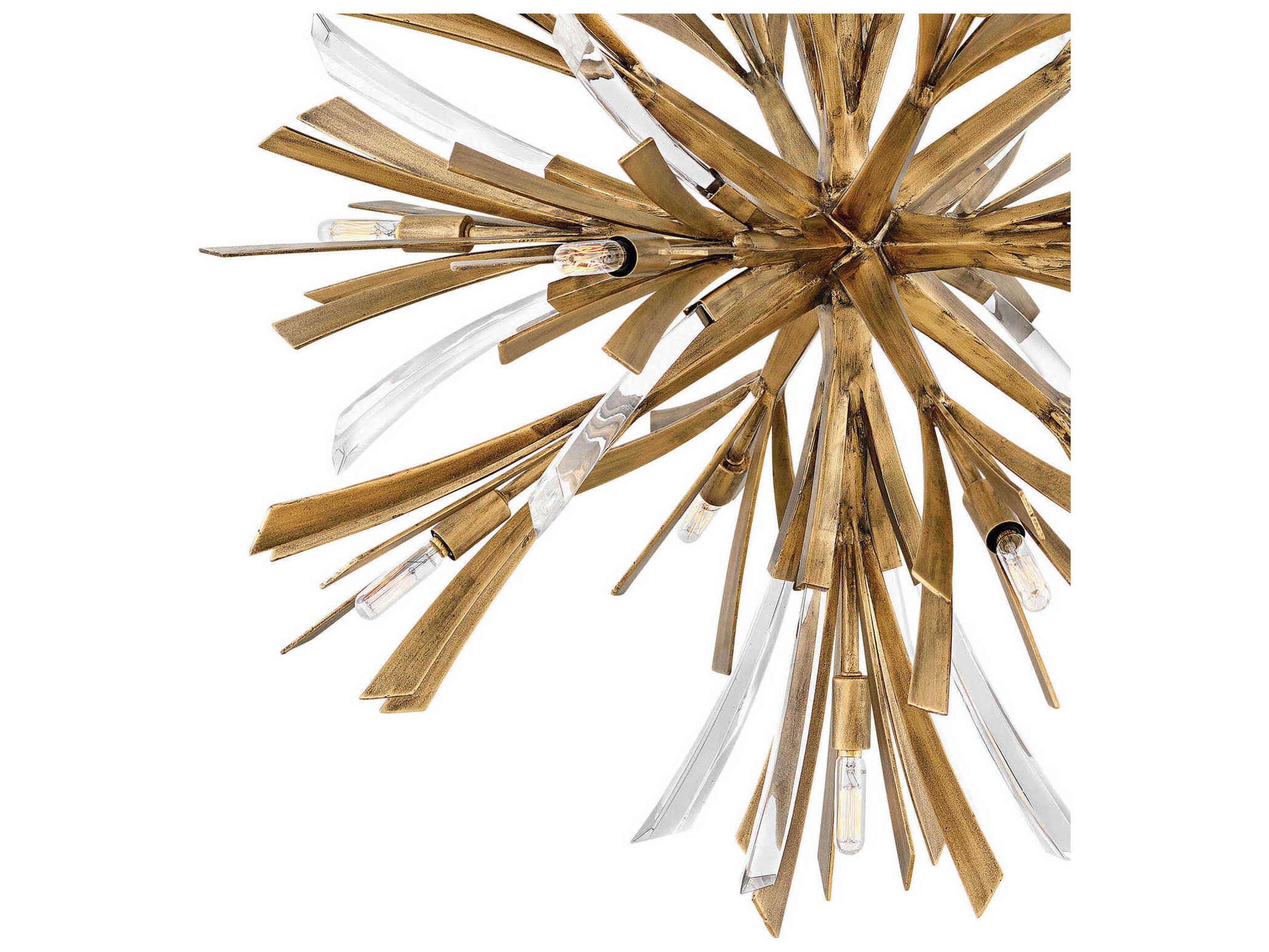 Fredrick Ramond Vida 1-Light Burnished Gold Crystal Sputnik Pendant