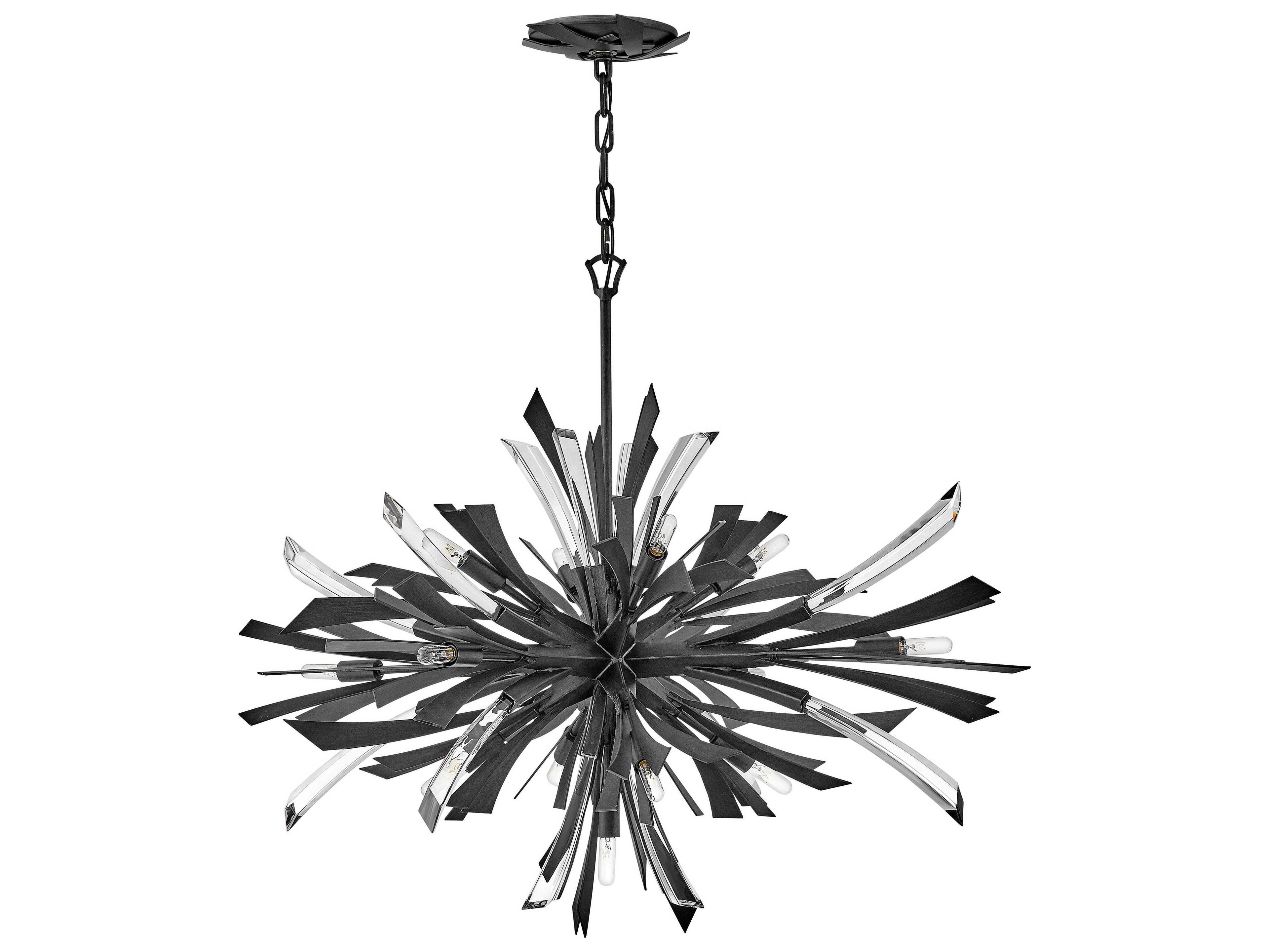Fredrick Ramond Vida 13-Light Brushed Graphite Black Crystal LED Pendant