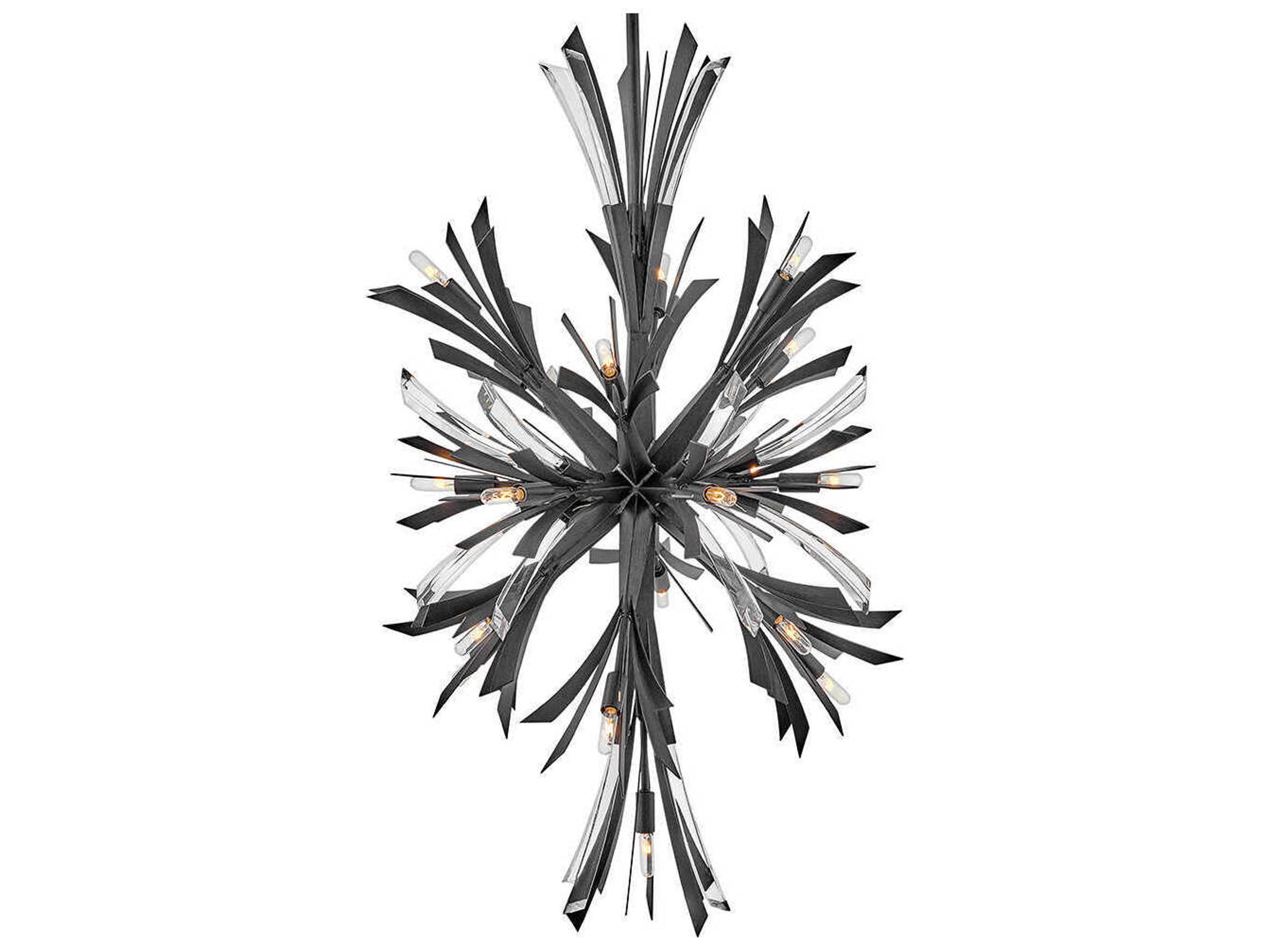 Fredrick Ramond Vida 19-Light9-Light Brushed Graphite Black Crystal LED Pendant