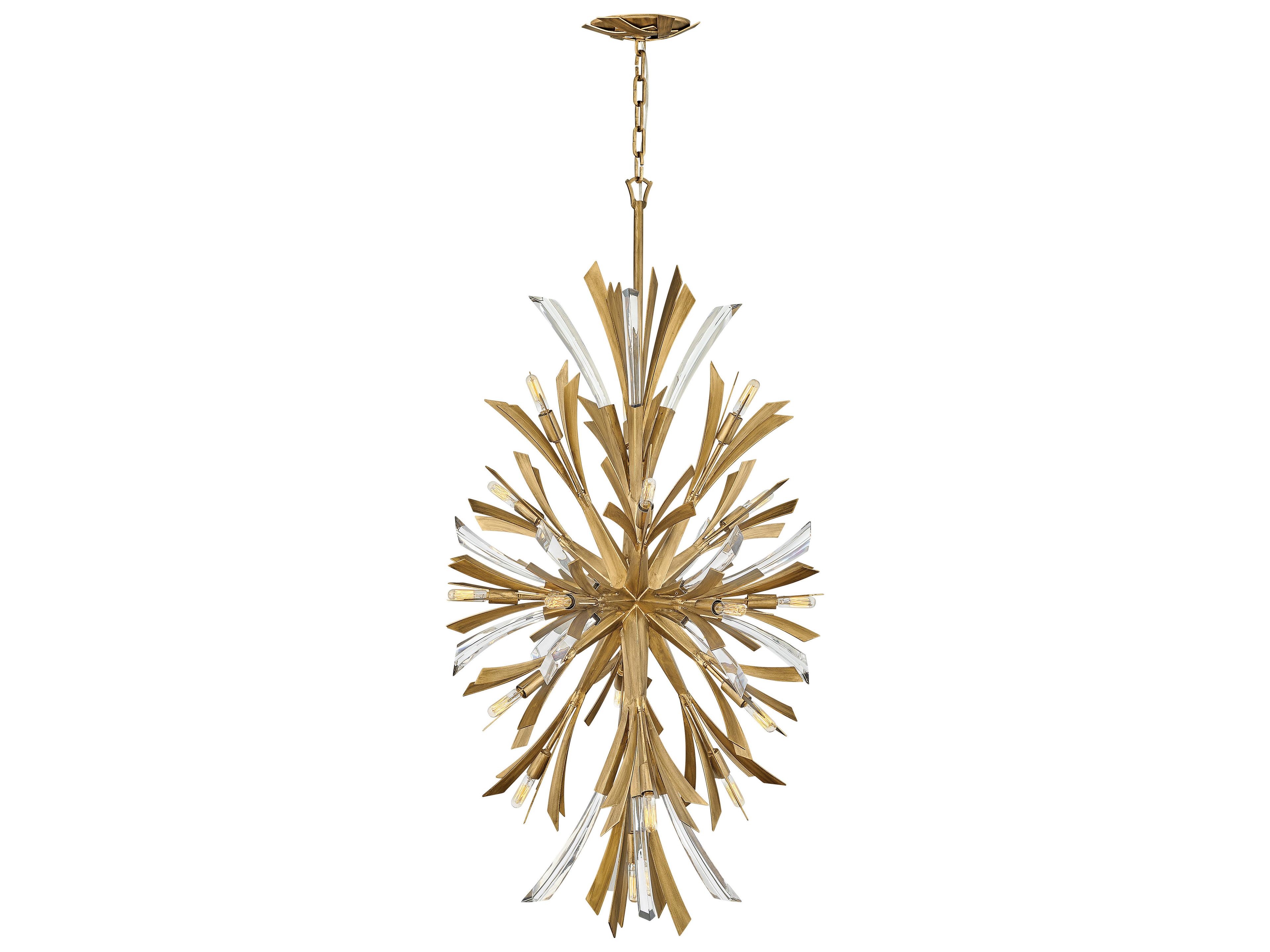 Vida 19-Light9-Light Burnished Gold Crystal Pendant