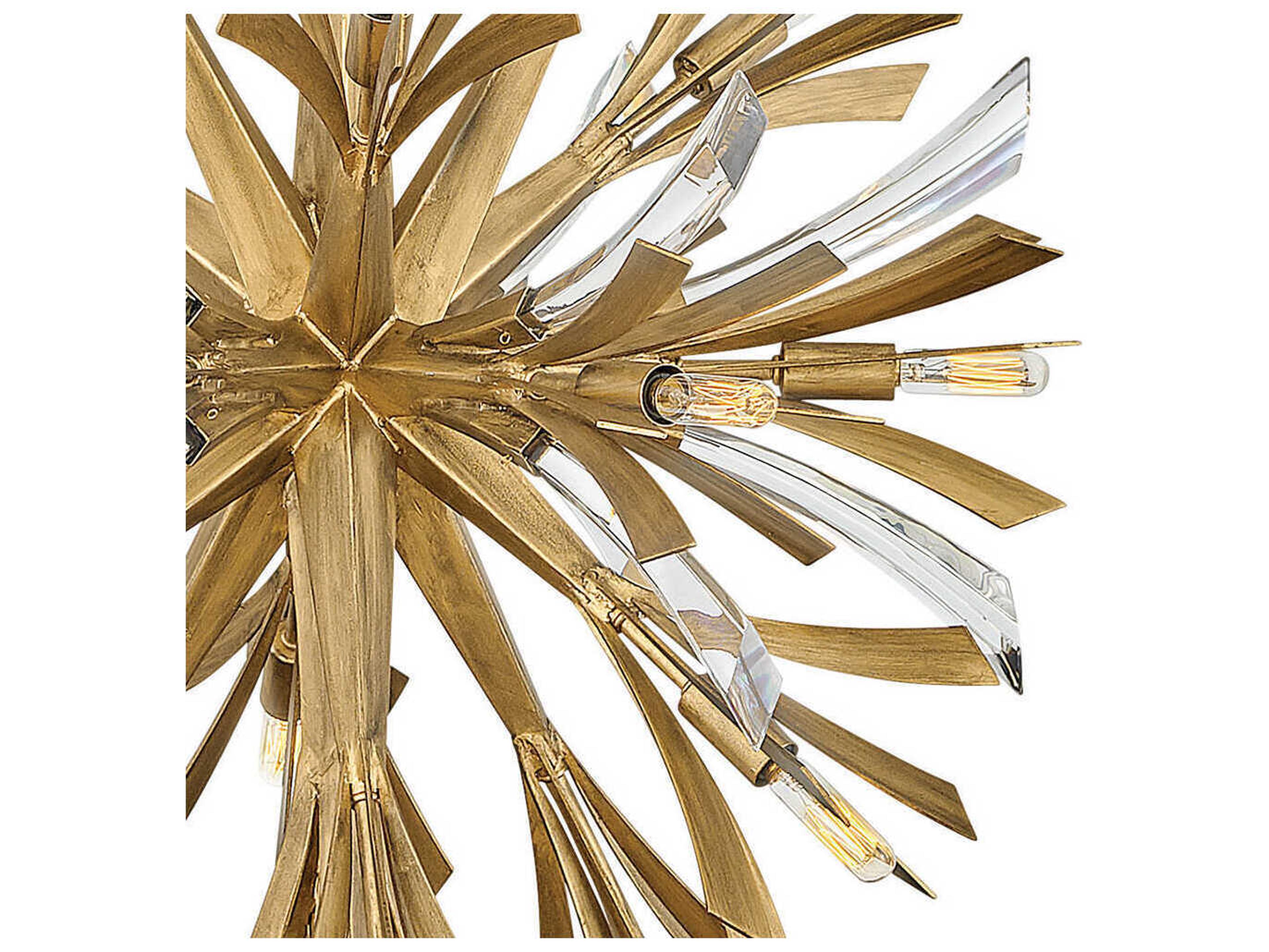 Fredrick Ramond Vida 19-Light9-Light Burnished Gold Crystal Pendant