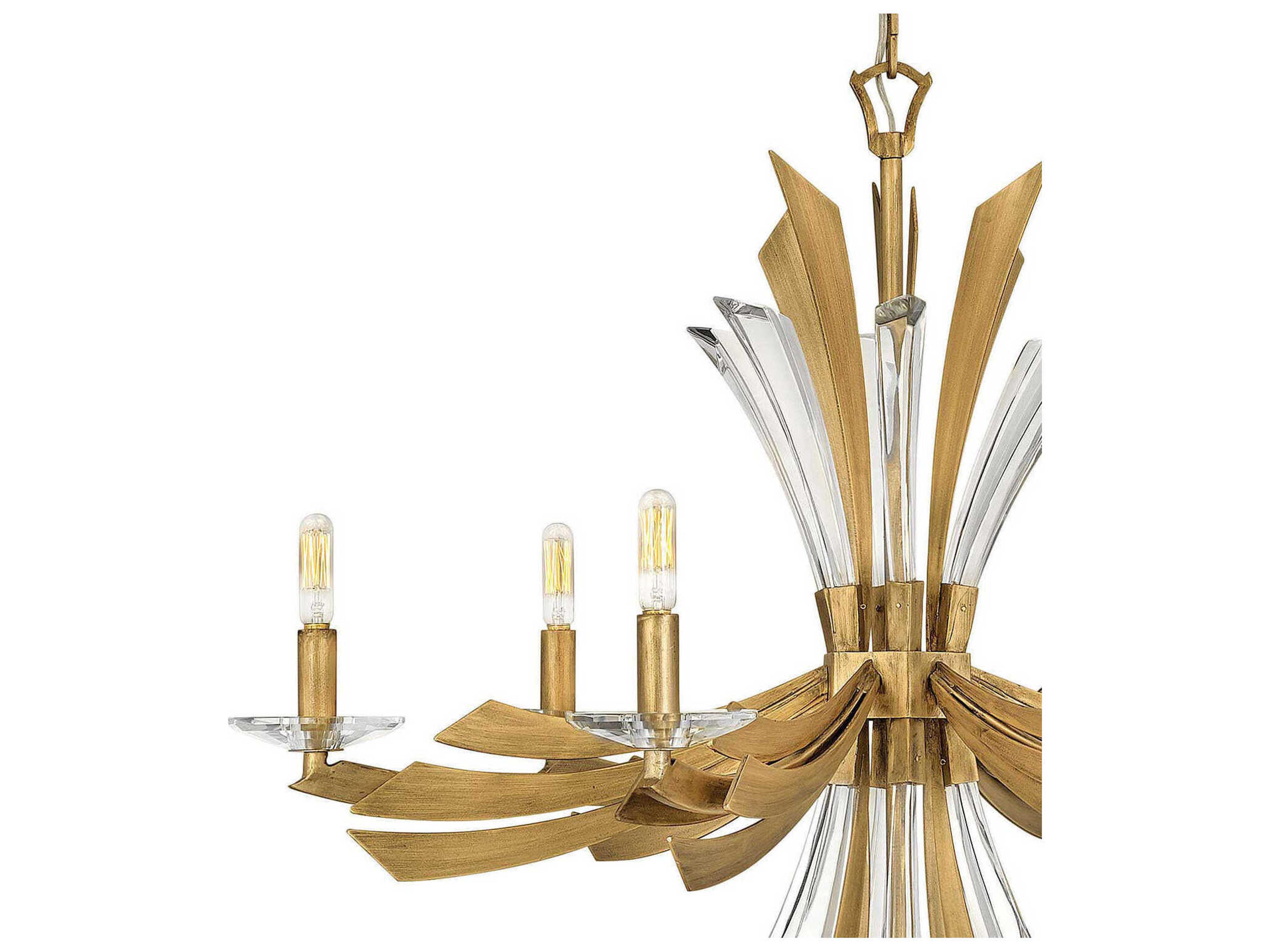 Fredrick Ramond Vida 6-Light Burnished Gold Crystal Candelabra Chandelier