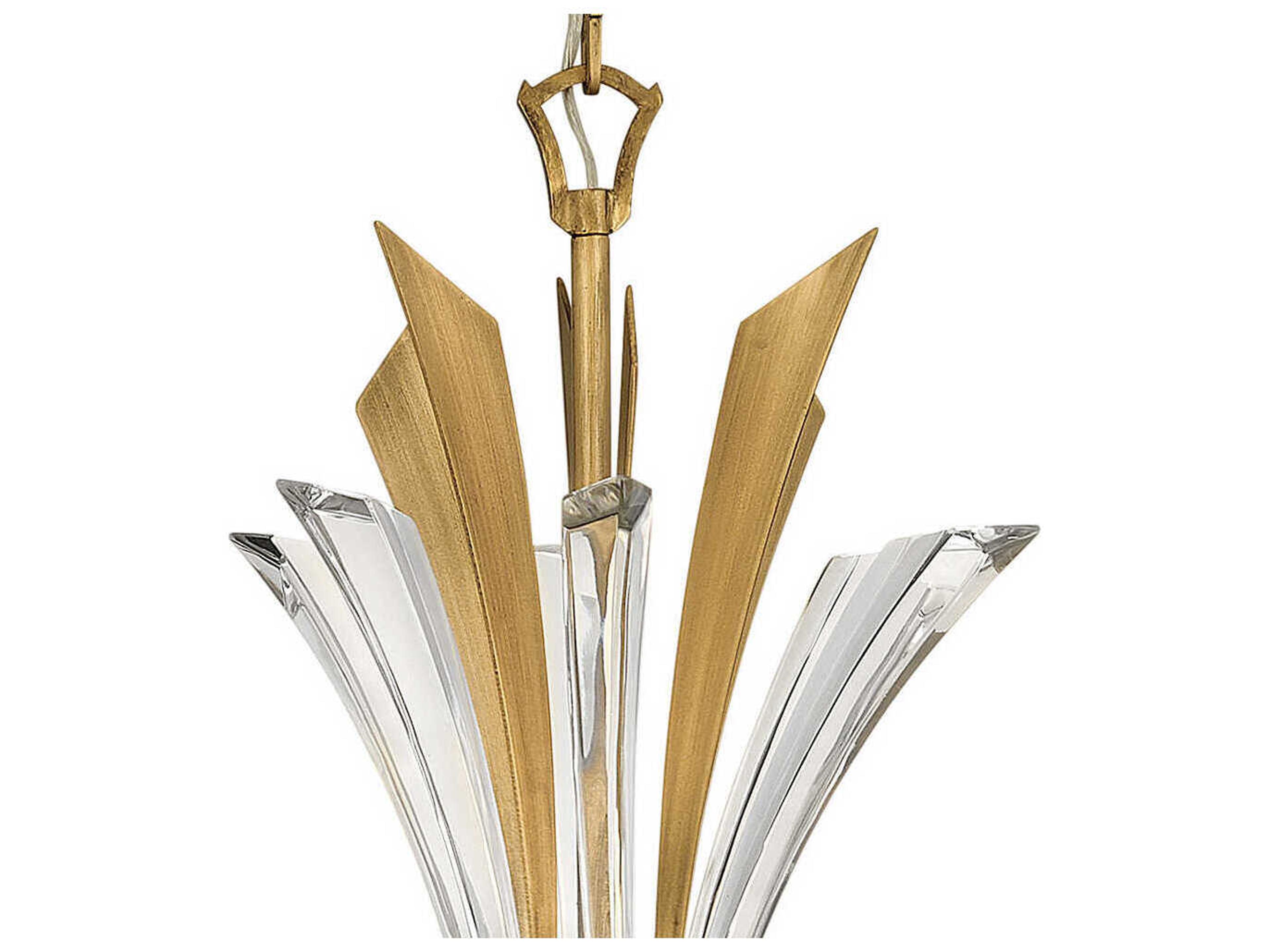 Fredrick Ramond Vida 6-Light Burnished Gold Crystal Candelabra Chandelier