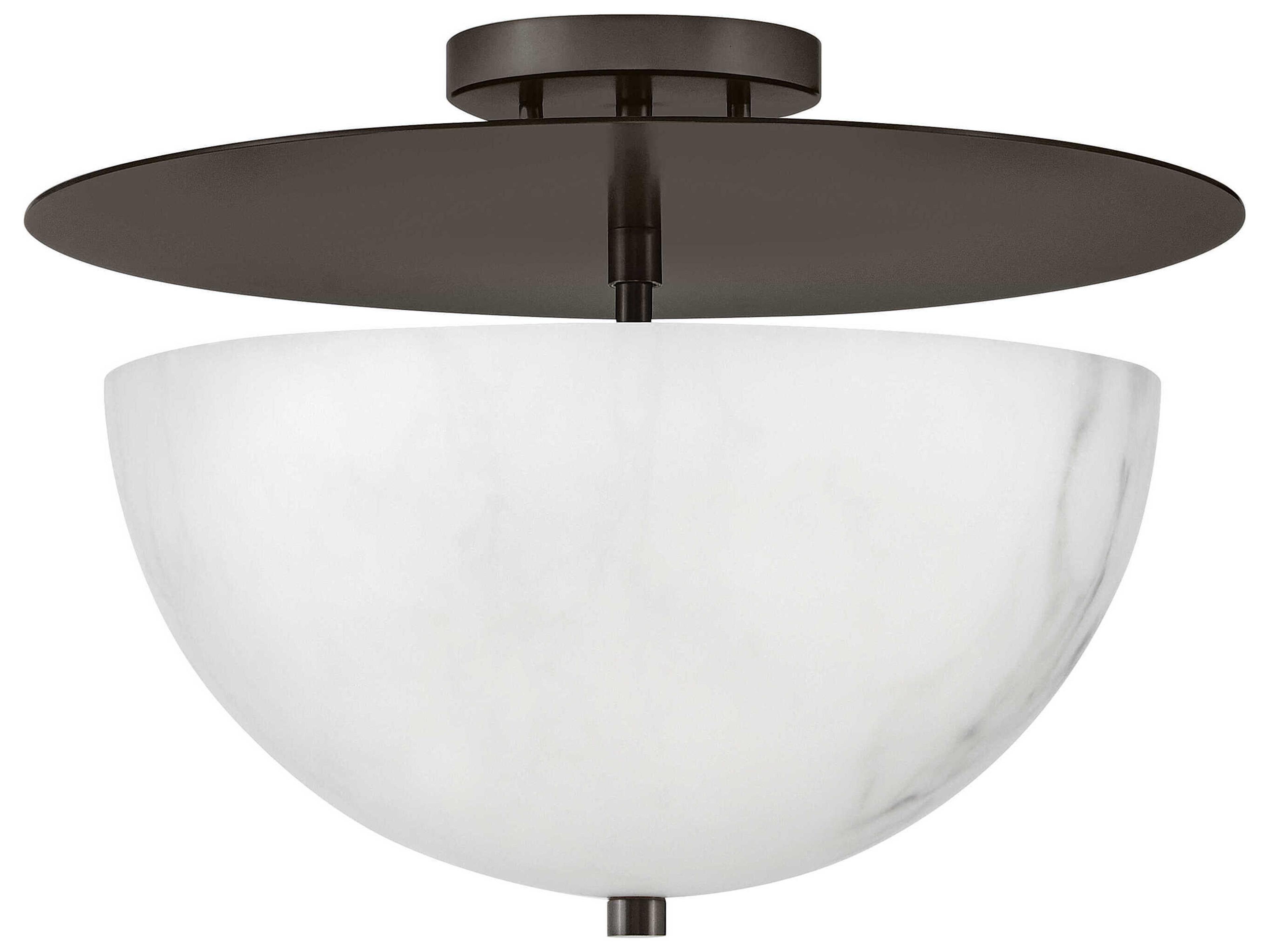 Fredrick Ramond Inez 3-Light Black Oxide Glass LED Bowl Semi Flush Mount
