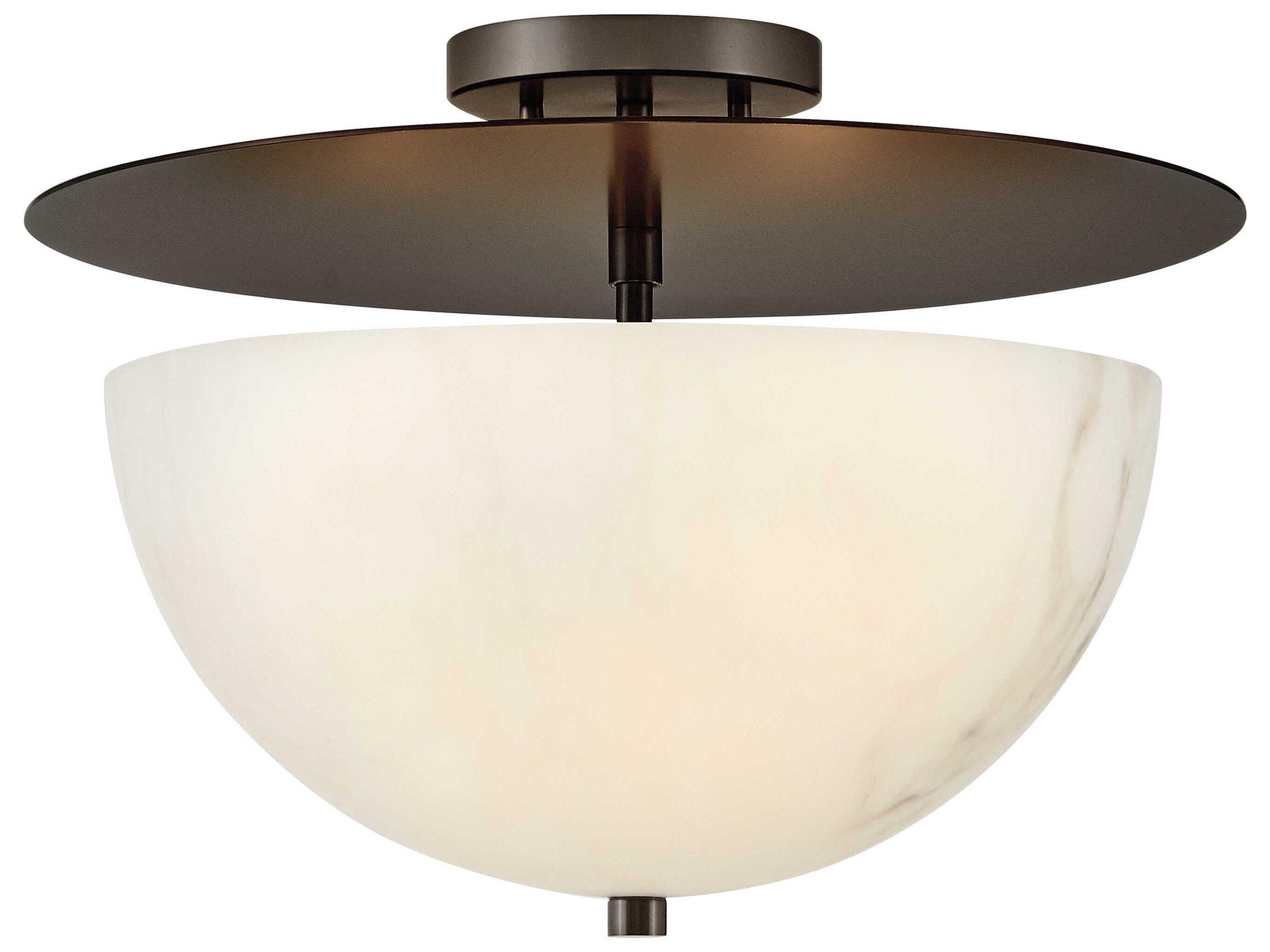 Fredrick Ramond Inez 3-Light Black Oxide Glass LED Bowl Semi Flush Mount
