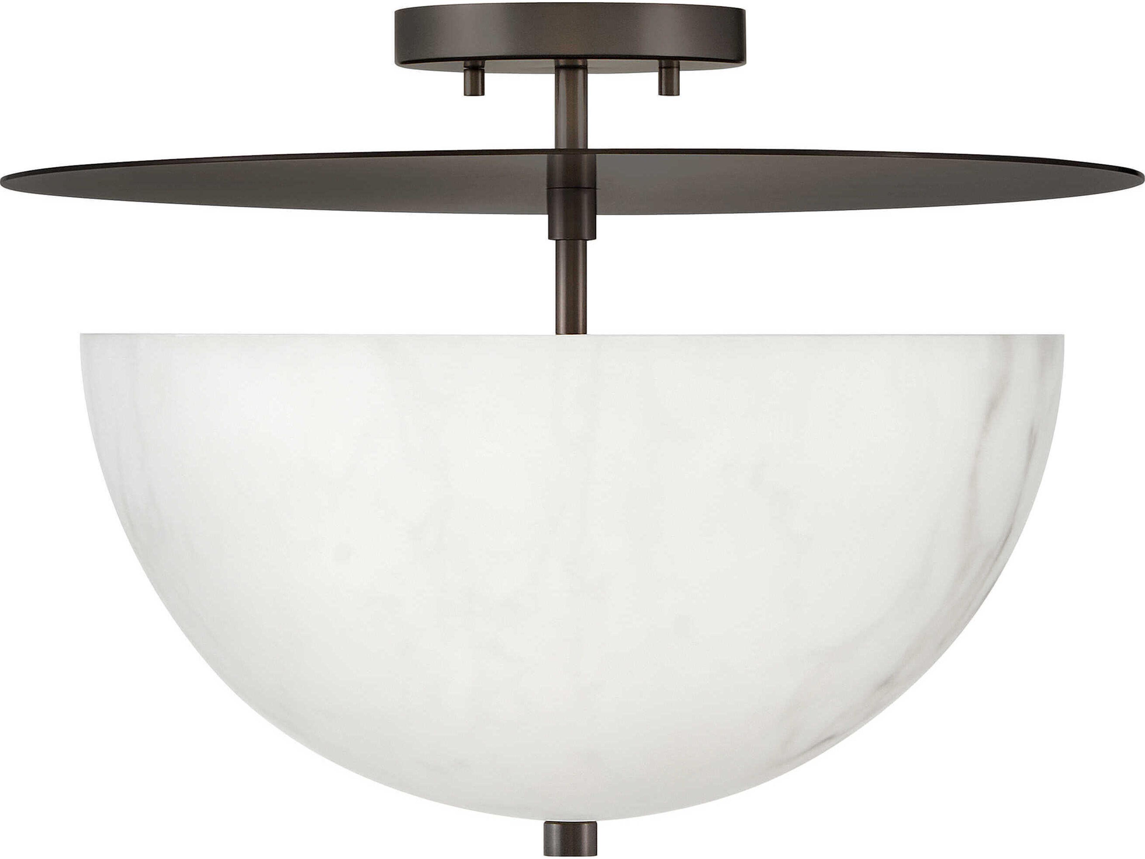 Fredrick Ramond Inez 3-Light Black Oxide Glass LED Bowl Semi Flush Mount