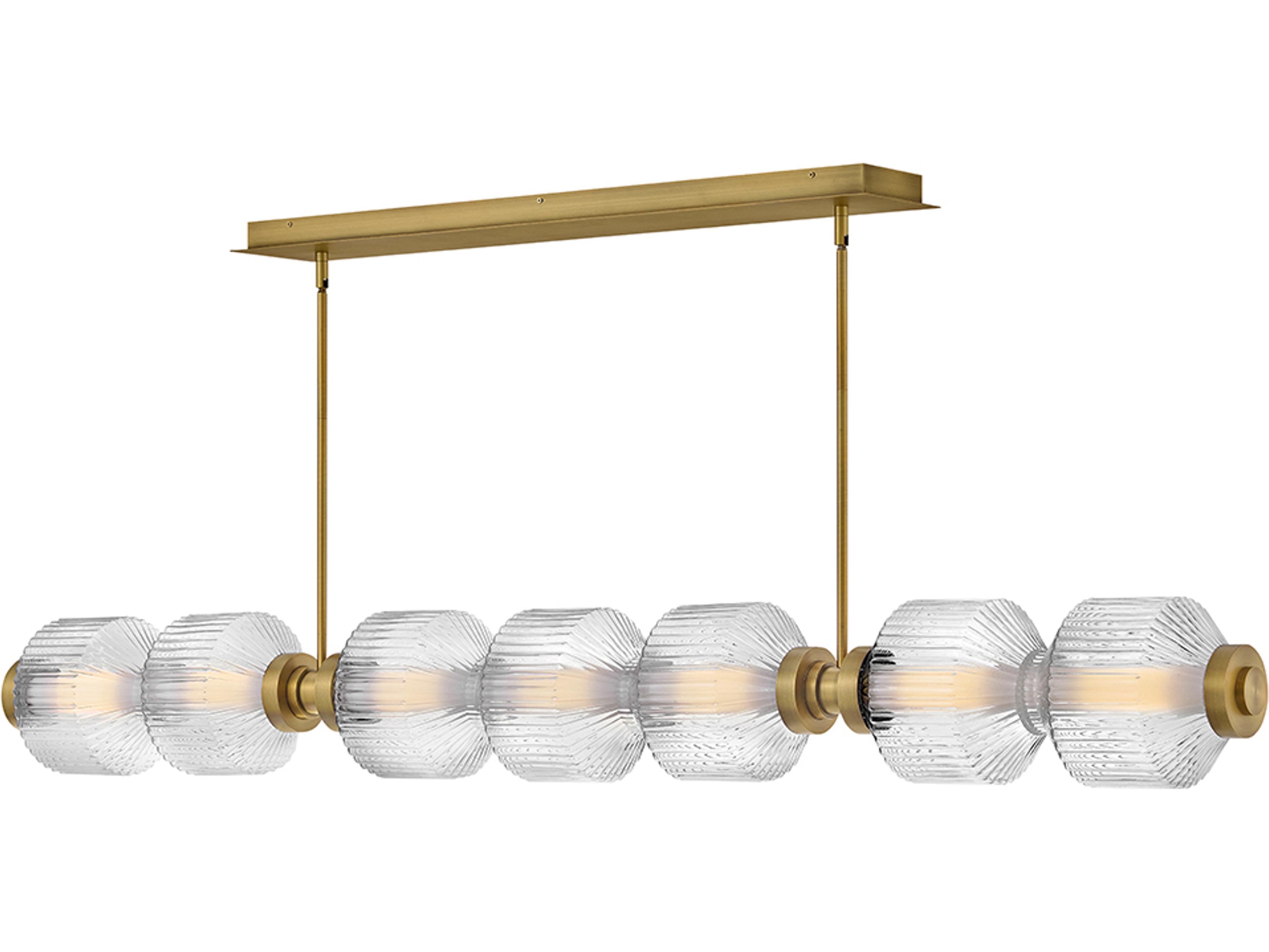 Reign Lacquered Brass Geometric Linear Island Pendant