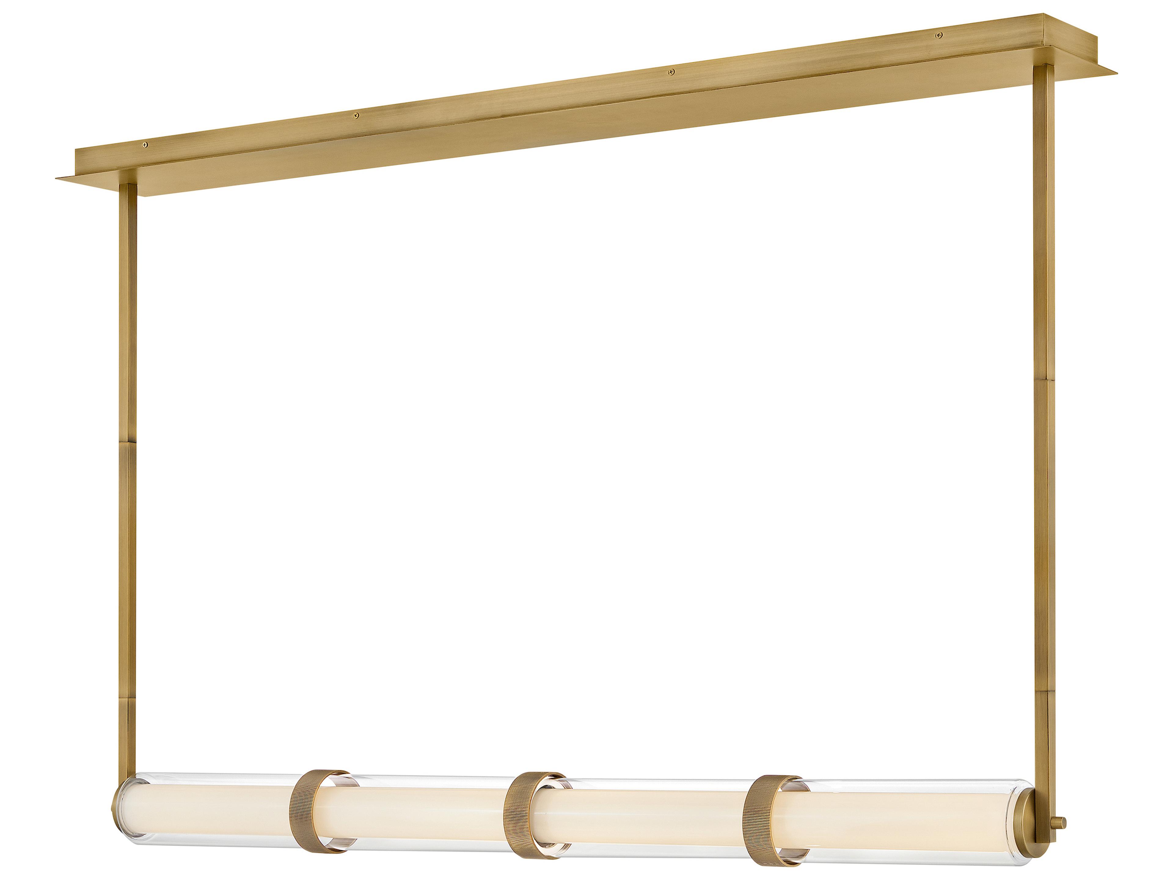 Cy Lacquered Brass Linear Island Pendant