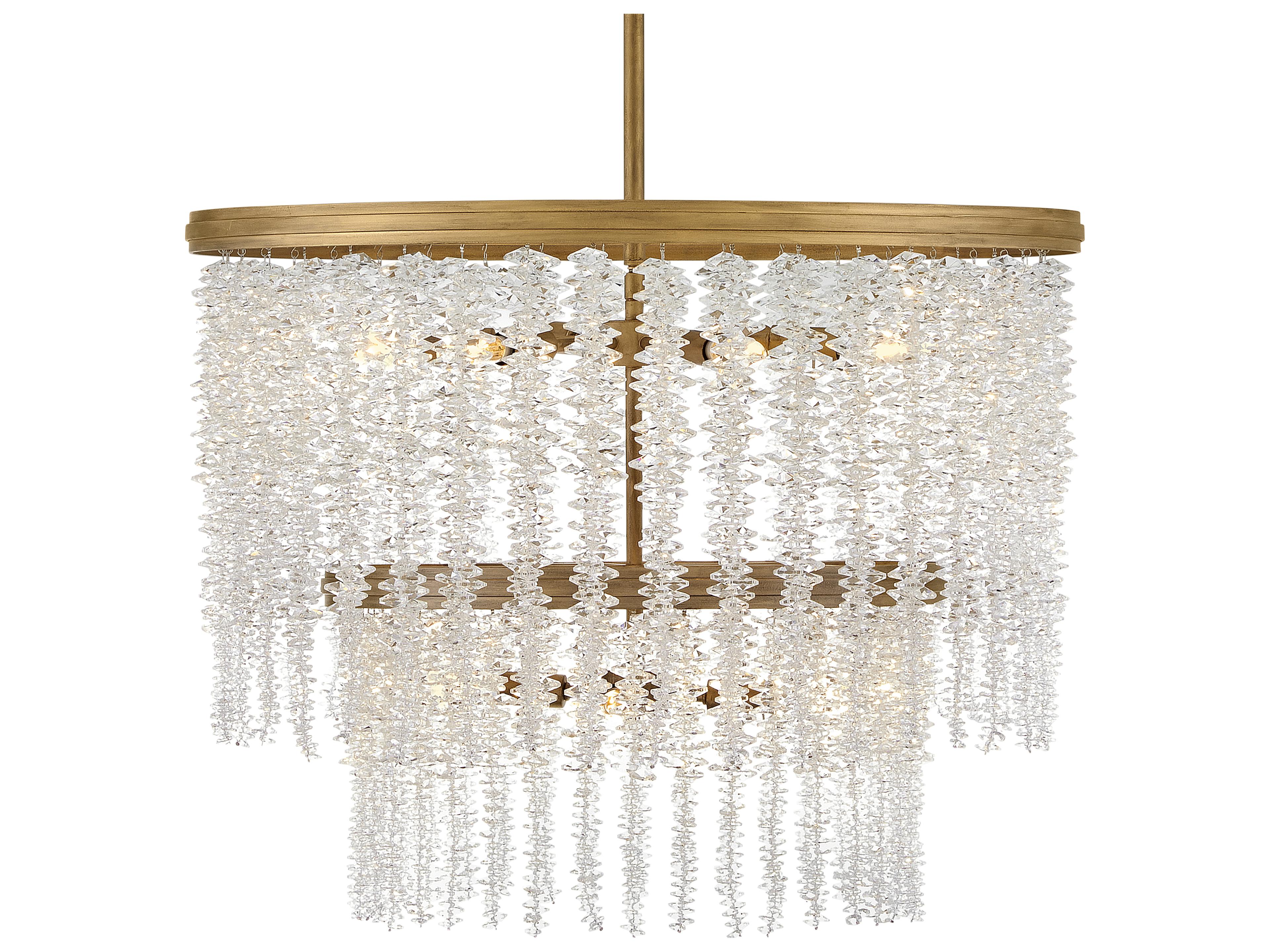 Rubina 10-Light Burnished Gold Candelabra Tiered Chandelier
