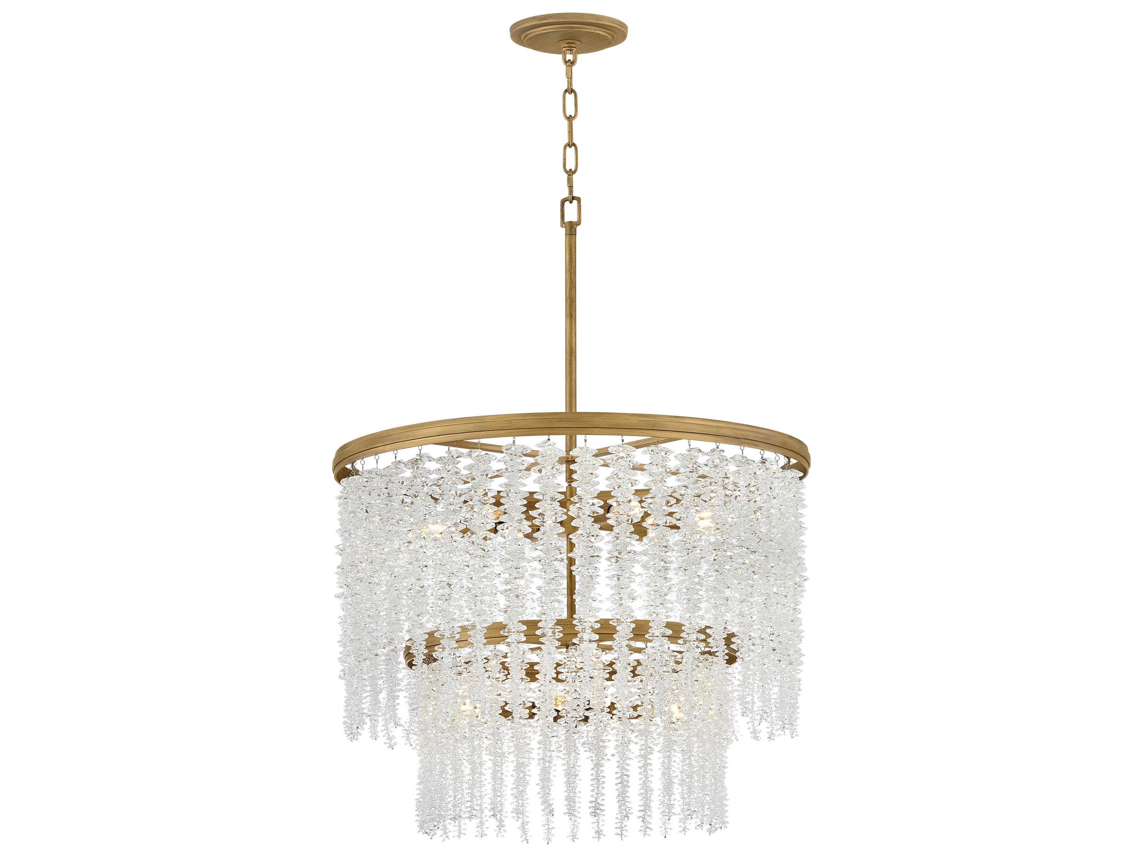 Fredrick Ramond Rubina 10-Light Burnished Gold Candelabra Tiered Chandelier