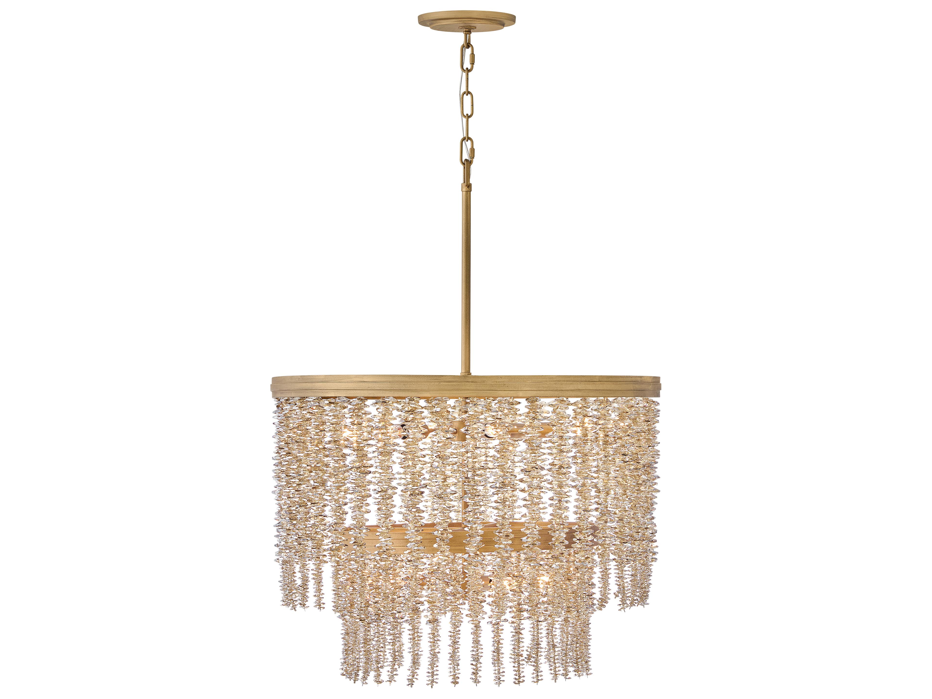 Rubina 10-Light Burnished Gold Candelabra Tiered Chandelier