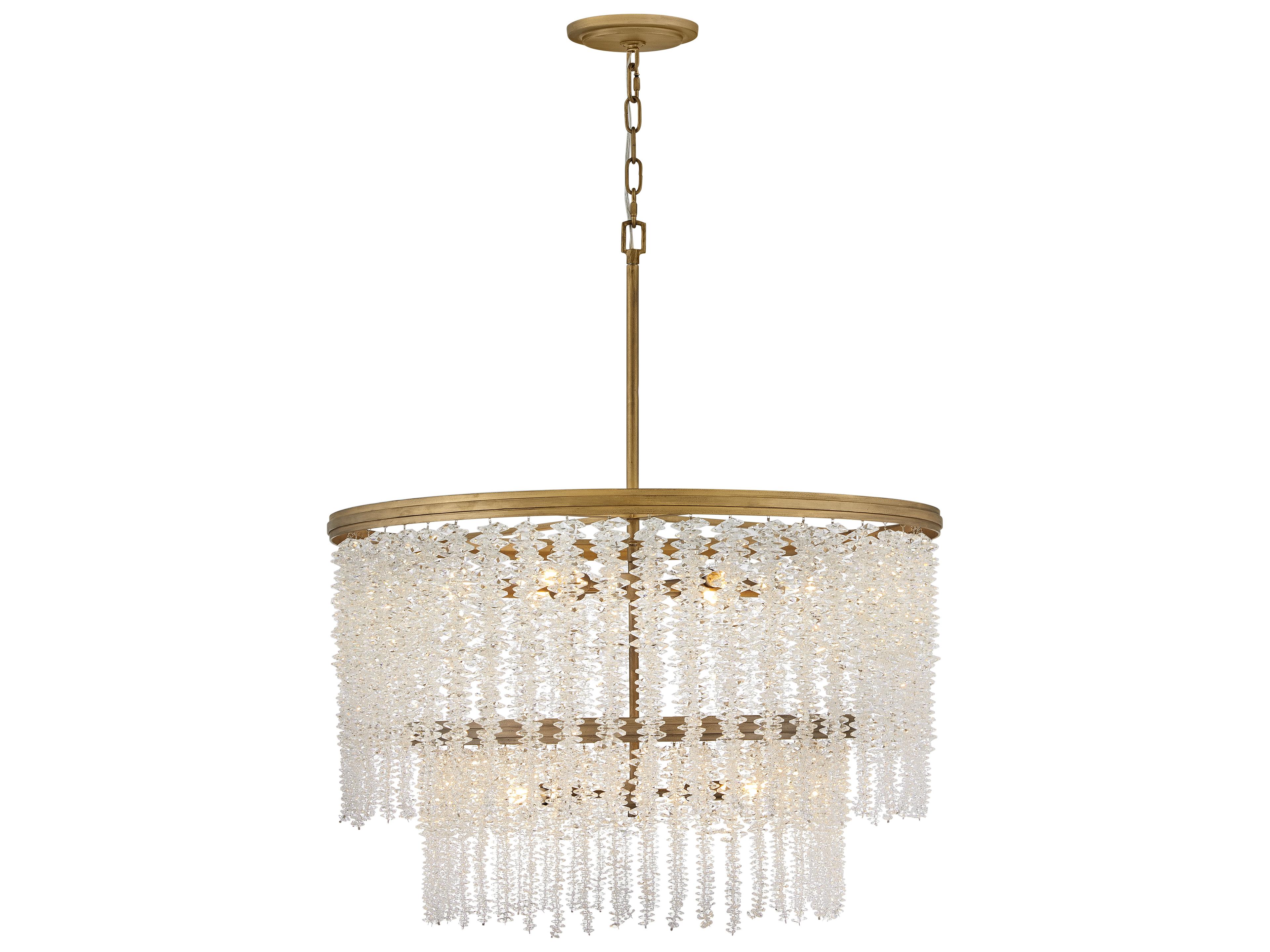 Fredrick Ramond Rubina 12-Light Burnished Gold Candelabra Tiered Chandelier