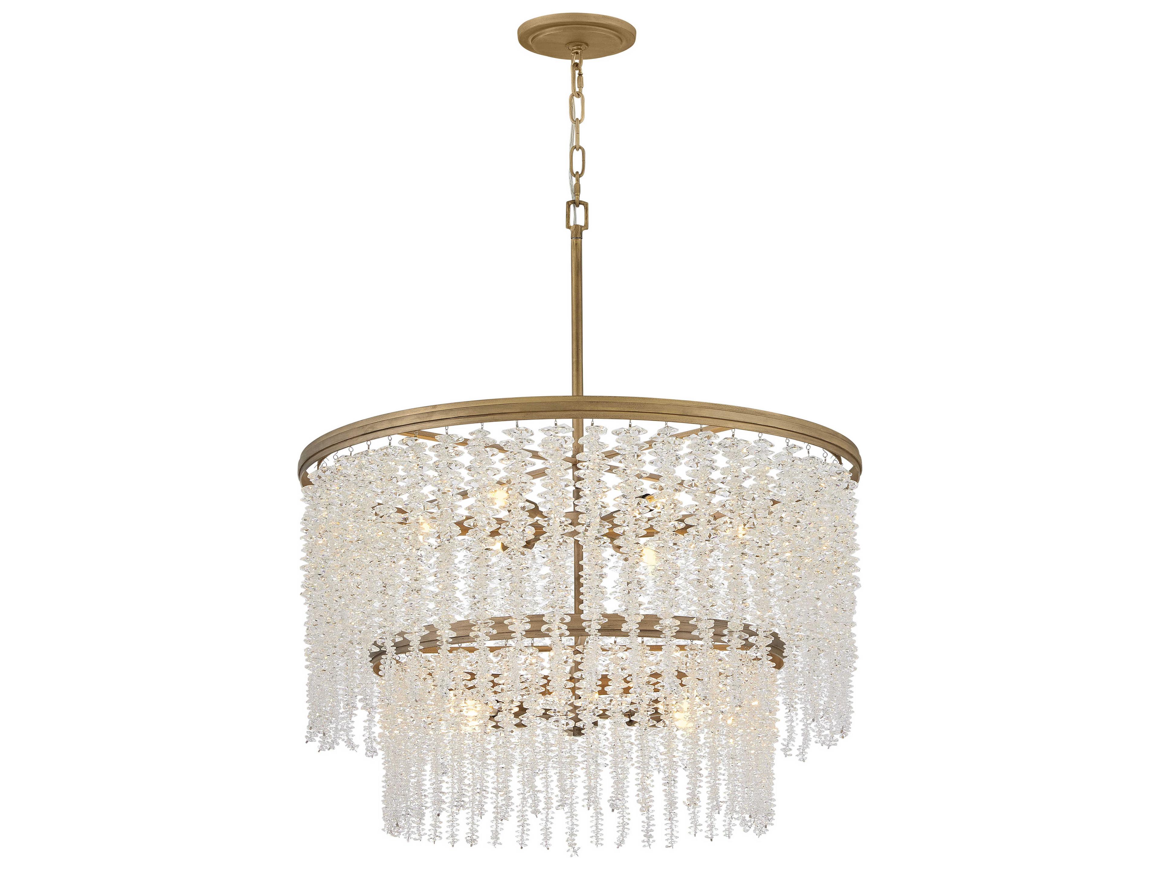 Fredrick Ramond Rubina 12-Light Burnished Gold Candelabra Tiered Chandelier