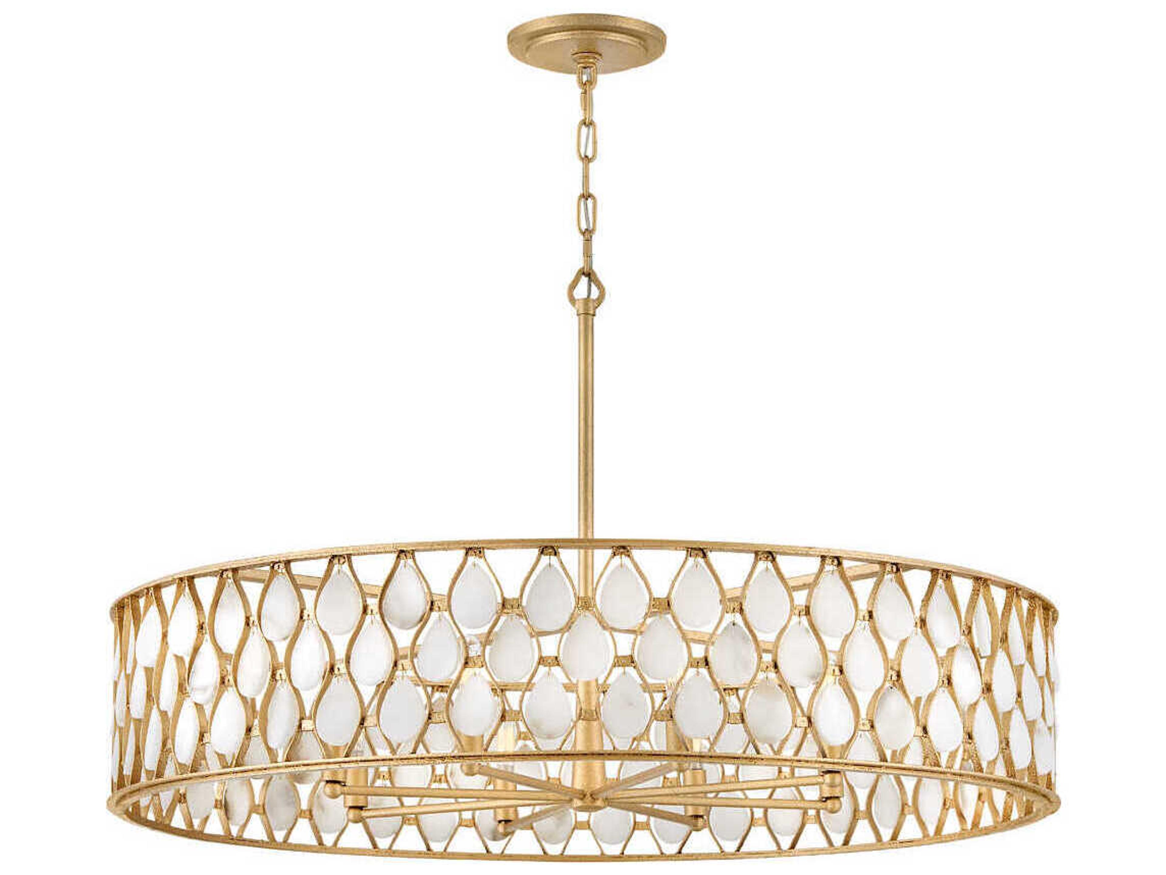 Fredrick Ramond Estie 8-Light Piastra Gold Candelabra Chandelier