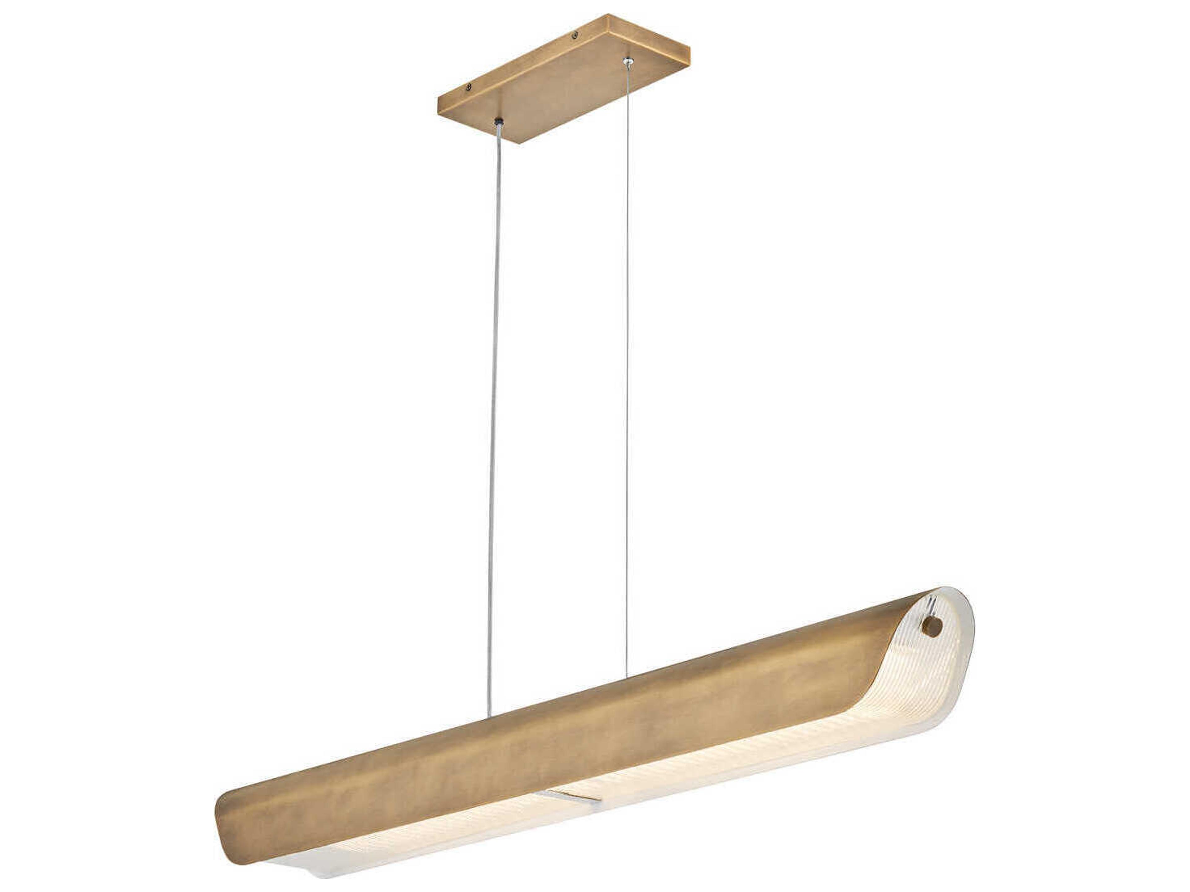 Fredrick Ramond Arco Heritage Brass Linear Island Pendant