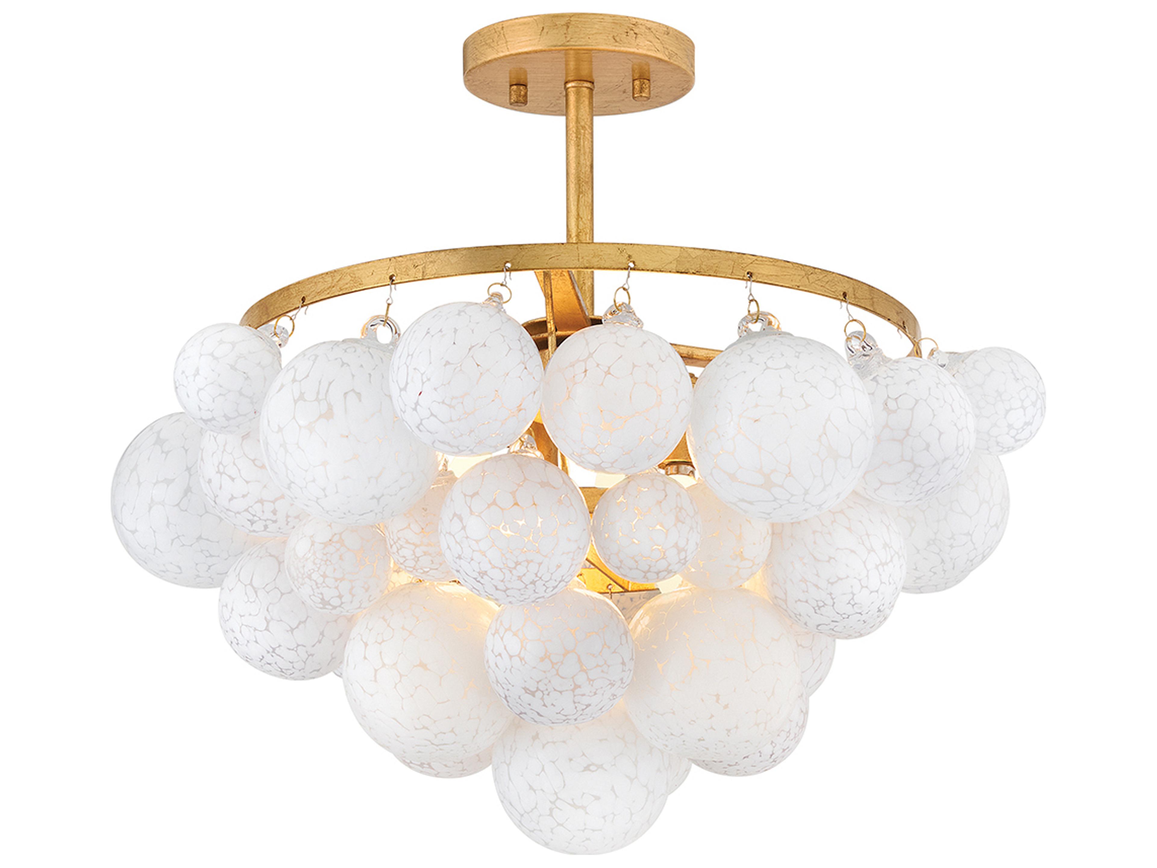 Marabel 4-Light Distressed Brass Semi Flush Mount