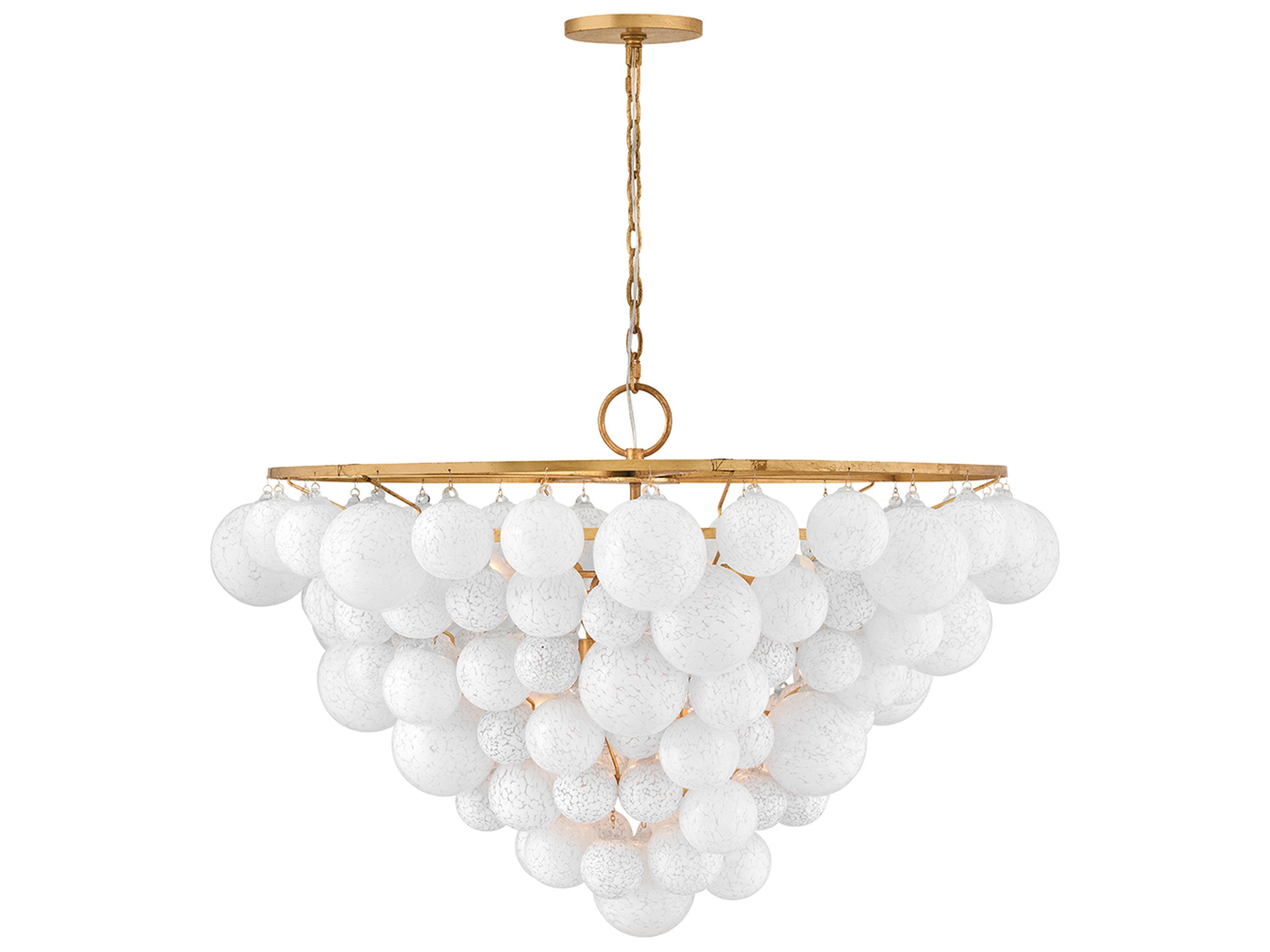 Marabel 10-Light Distressed Brass Pendant