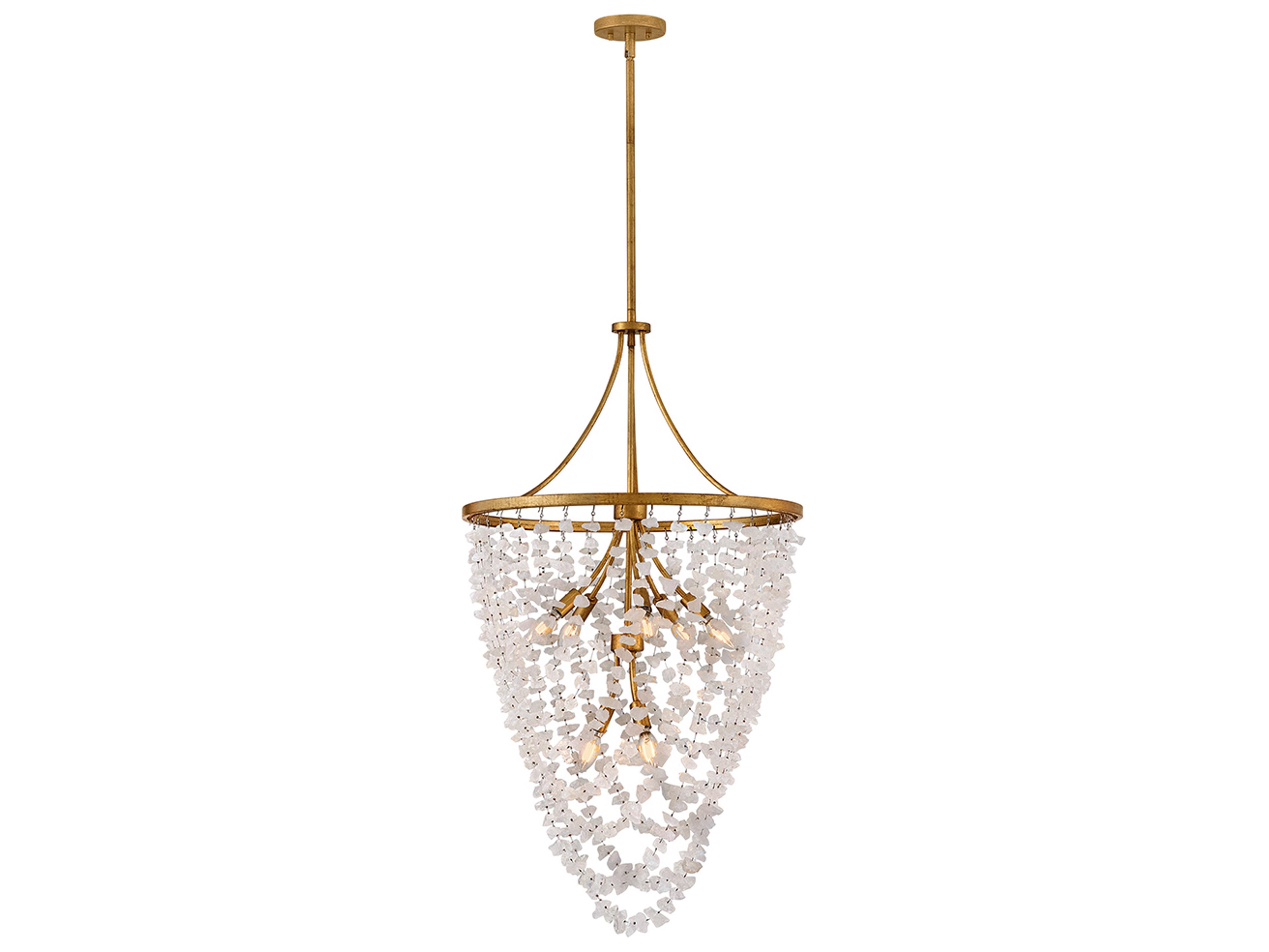 Myra 8-Light Distressed Brass Tiered Chandelier