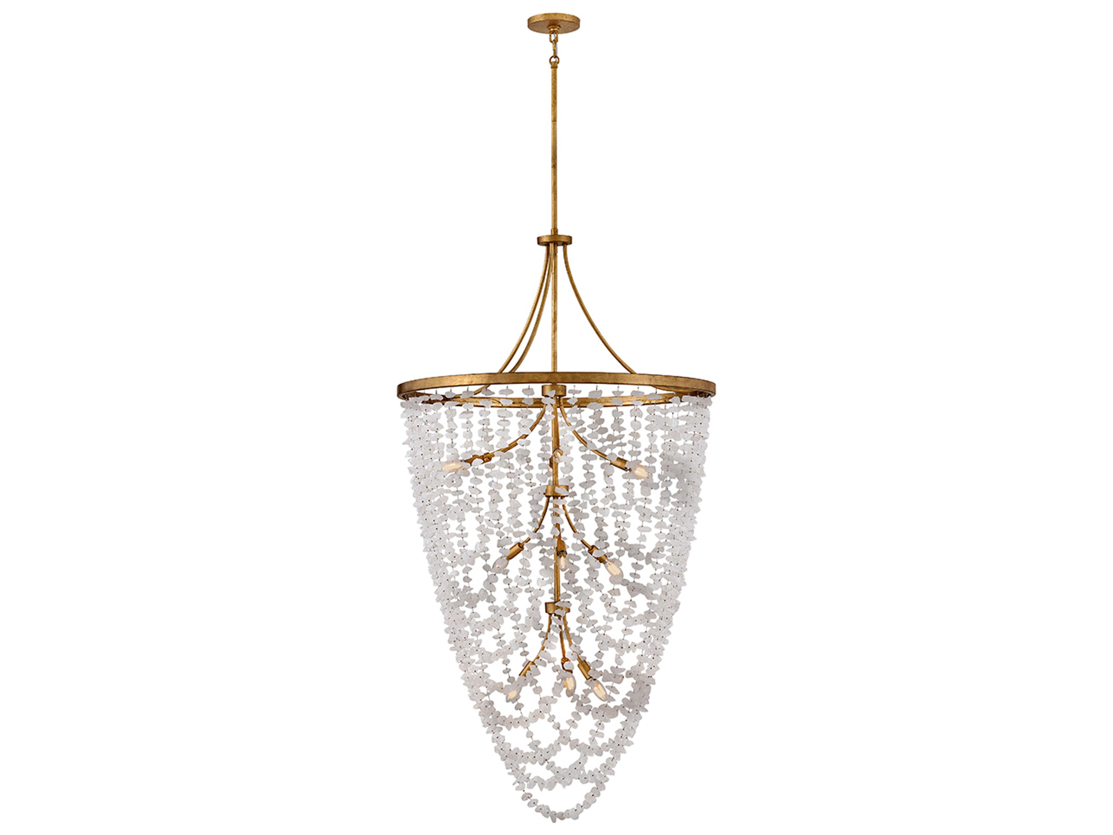 Myra 12-Light Distressed Brass Tiered Chandelier