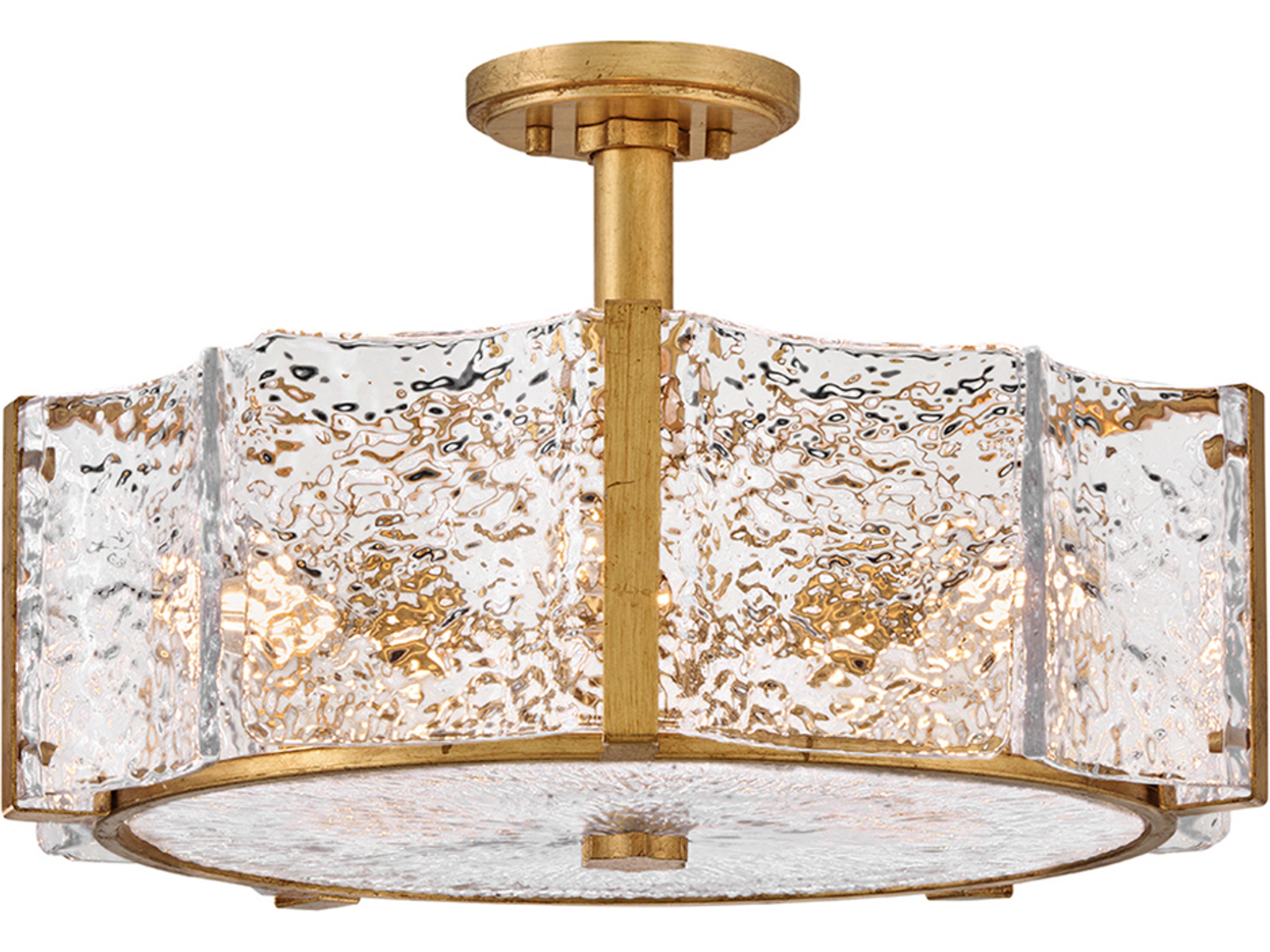 Florian 5-Light Distressed Brass Semi Flush Mount
