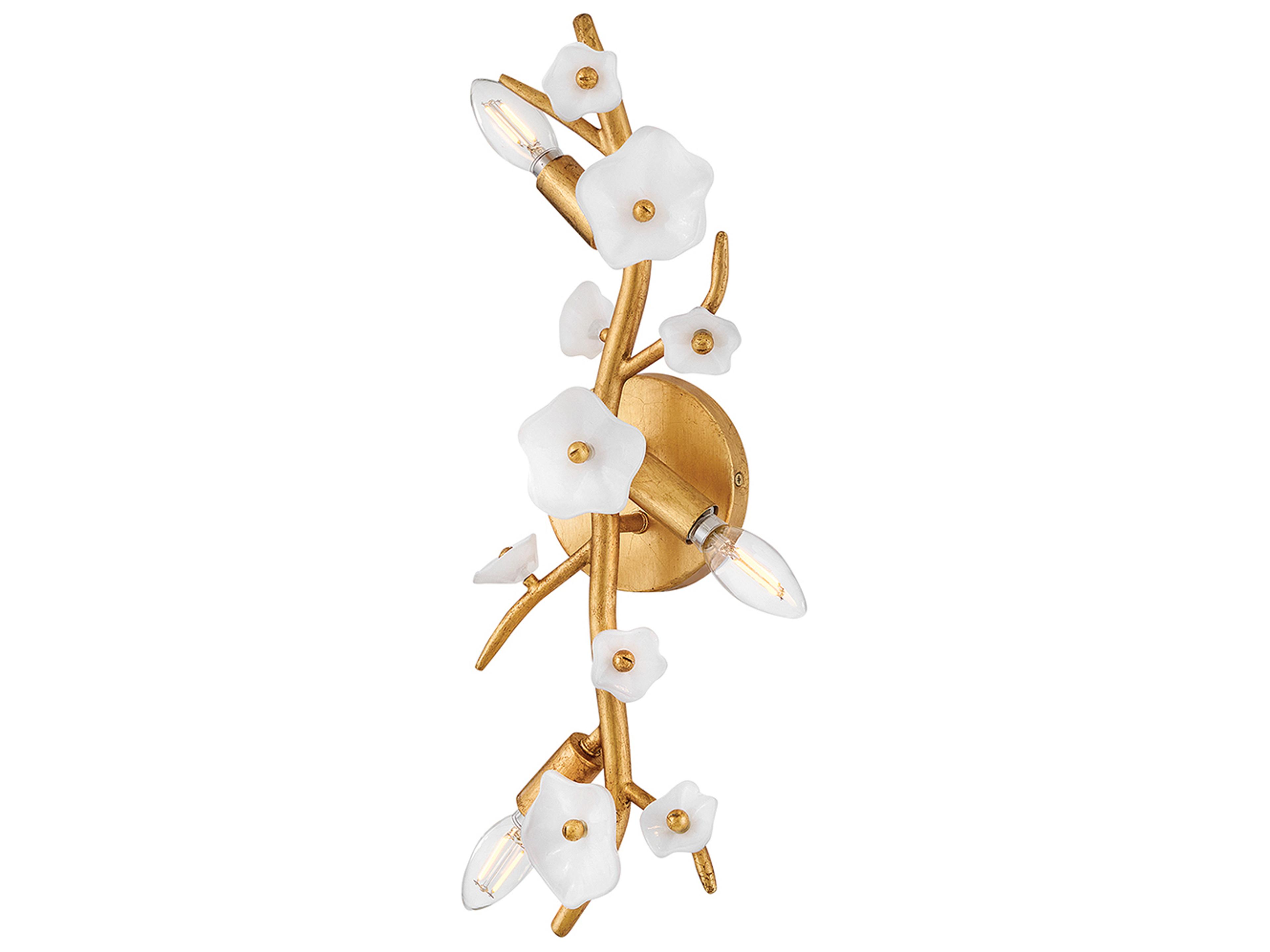 Fredrick Ramond Azalea 3-Light Distressed Brass Wall Sconce