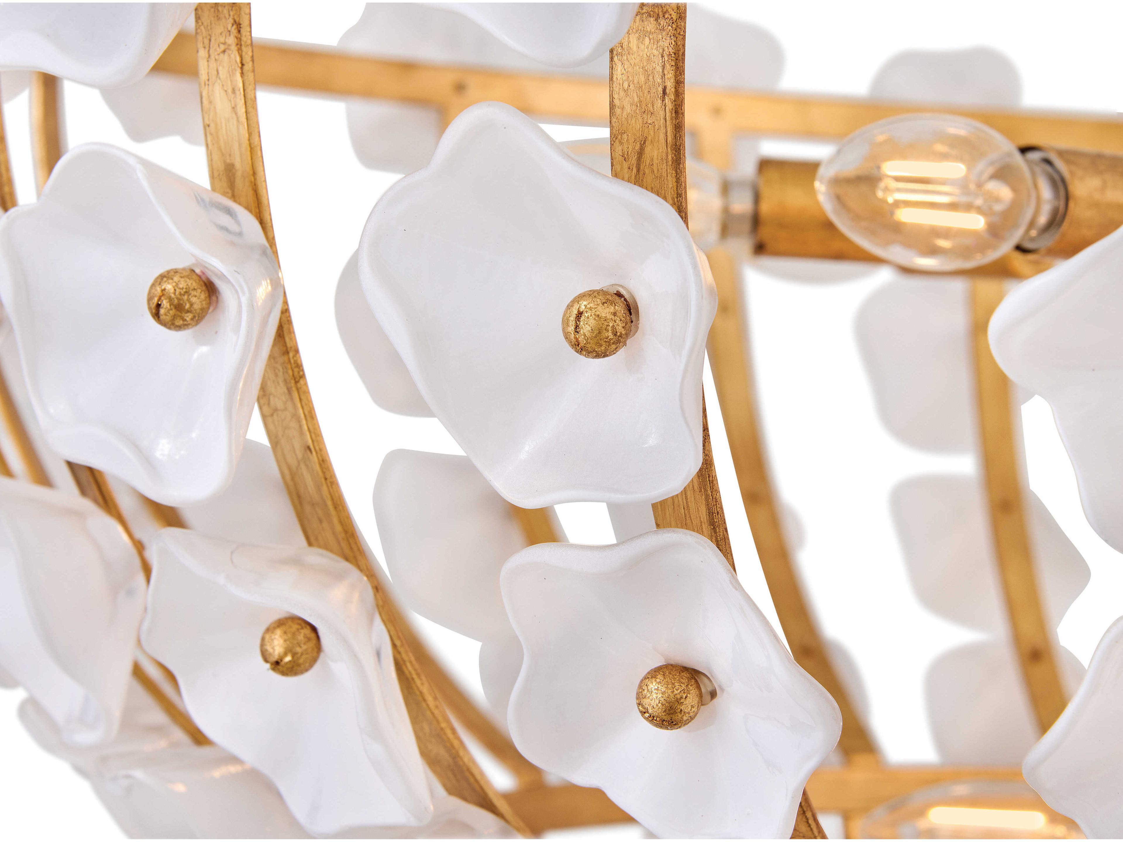 Fredrick Ramond Azalea 12-Light Distressed Brass Chandelier