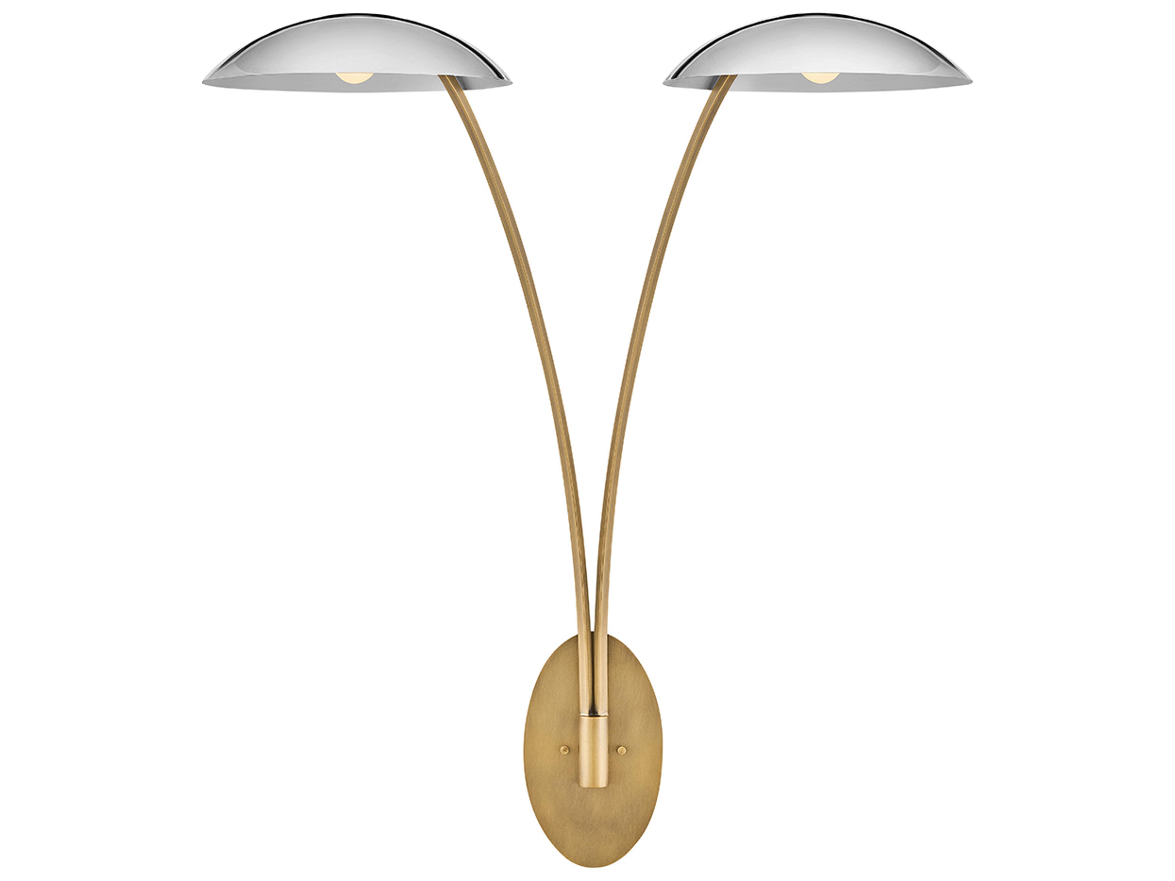 Fredrick Ramond Glenn 2-Light Heritage Brass Chrome Wall Sconce