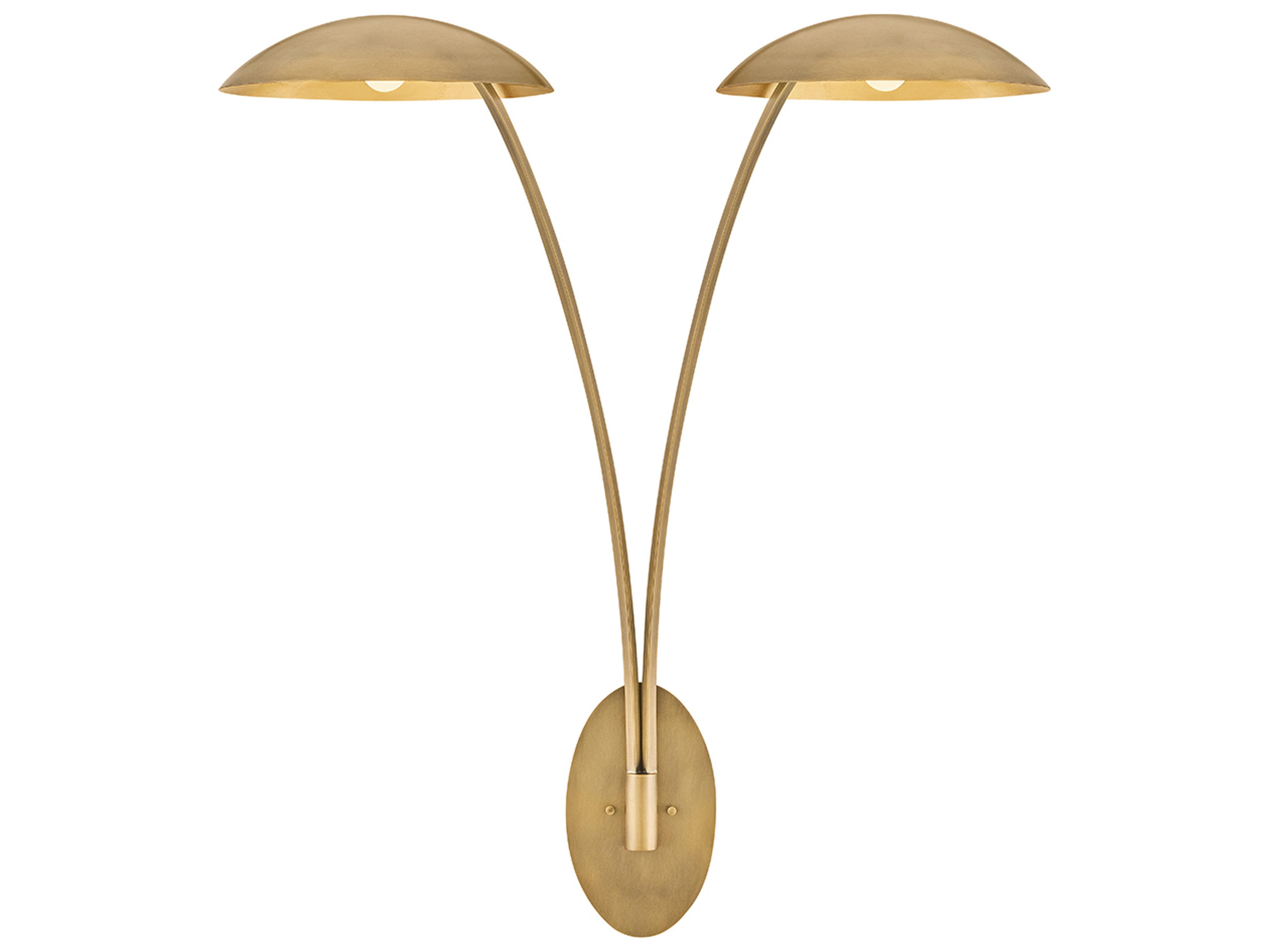 Glenn 2-Light Heritage Brass Gold Leaf Wall Sconce