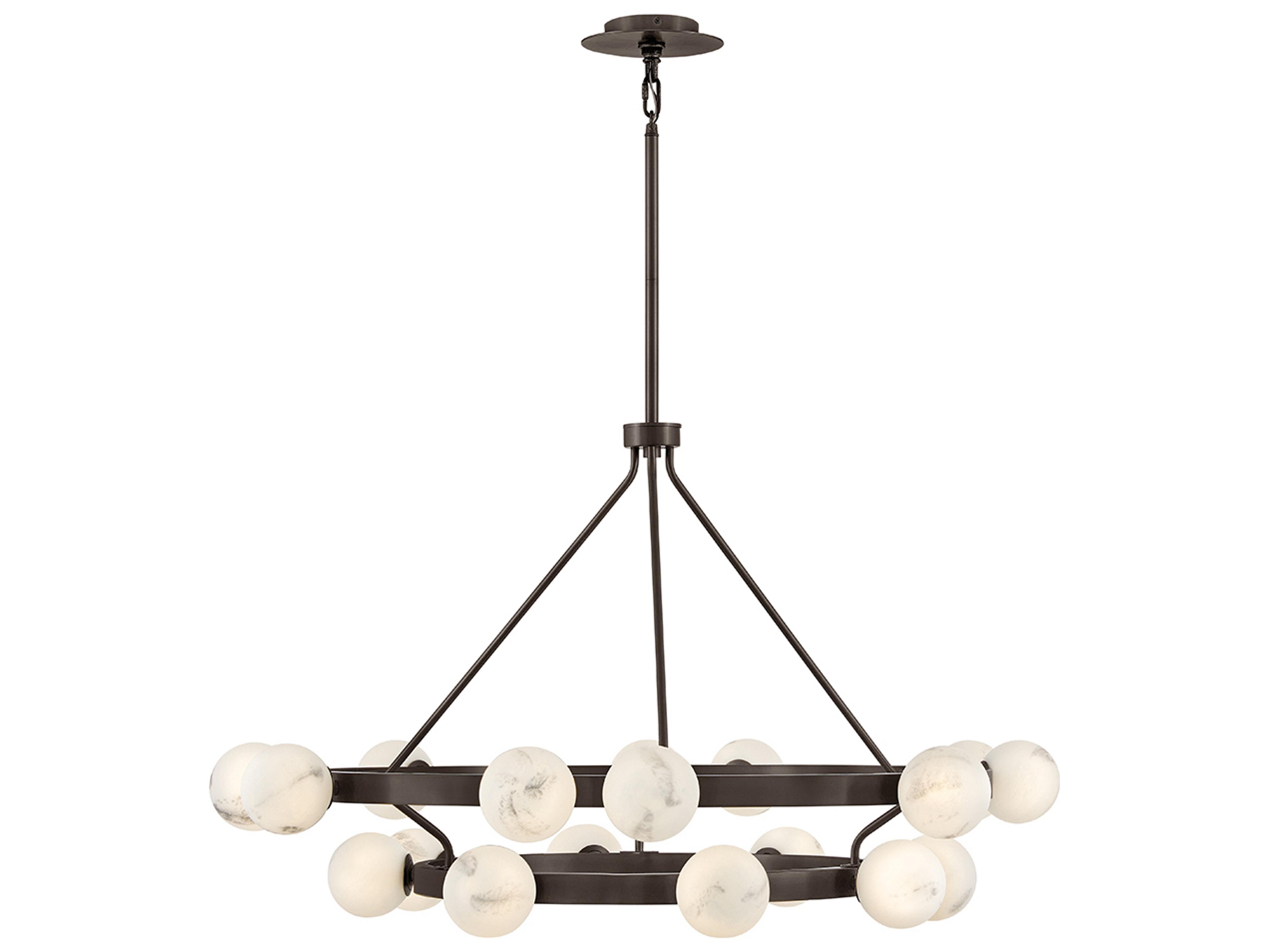 Selene 18-Light Black Oxide Globe Tiered Chandelier