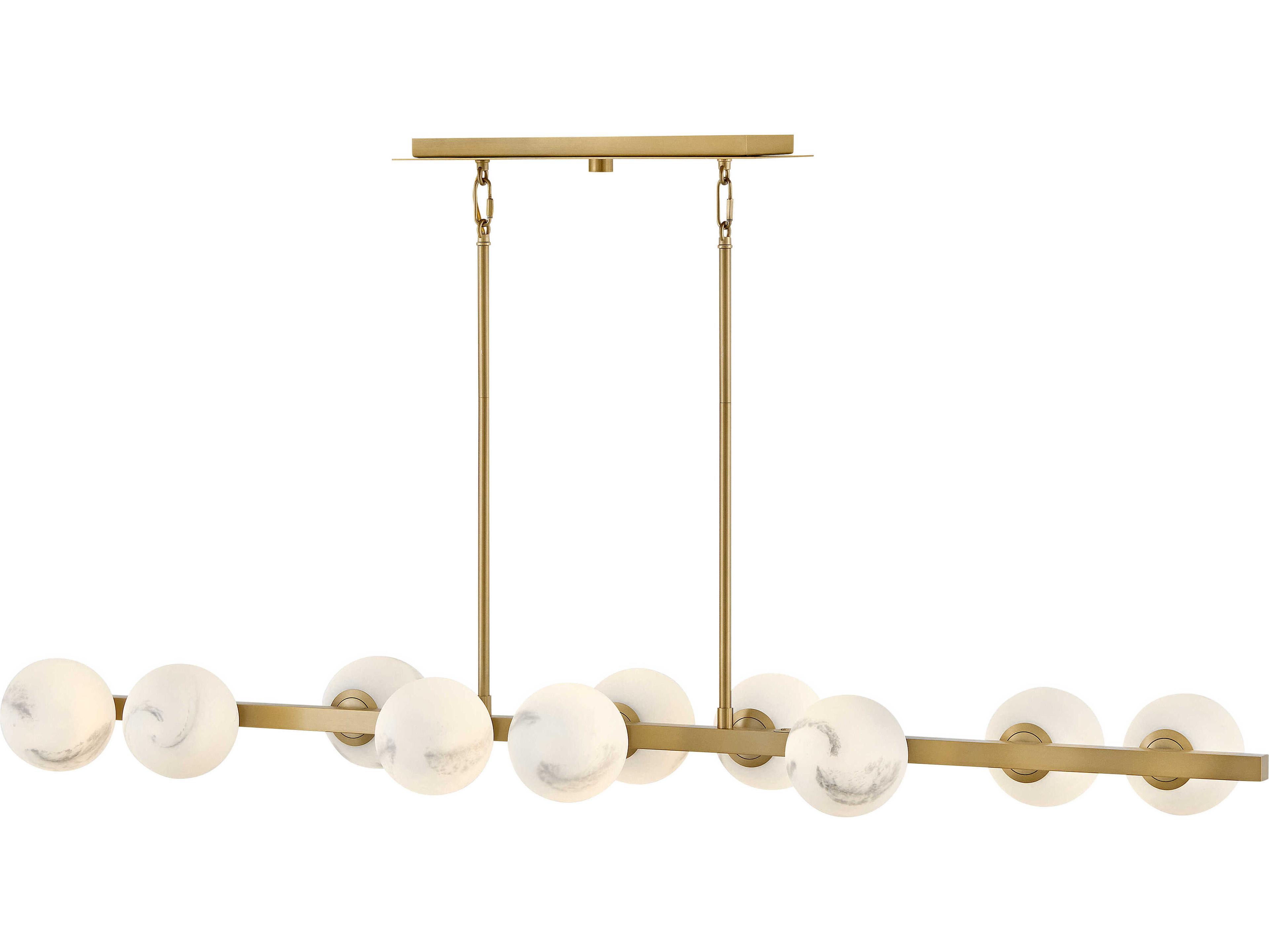 Fredrick Ramond Selene 10-Light Lacquered Brass Globe Linear Island Pendant