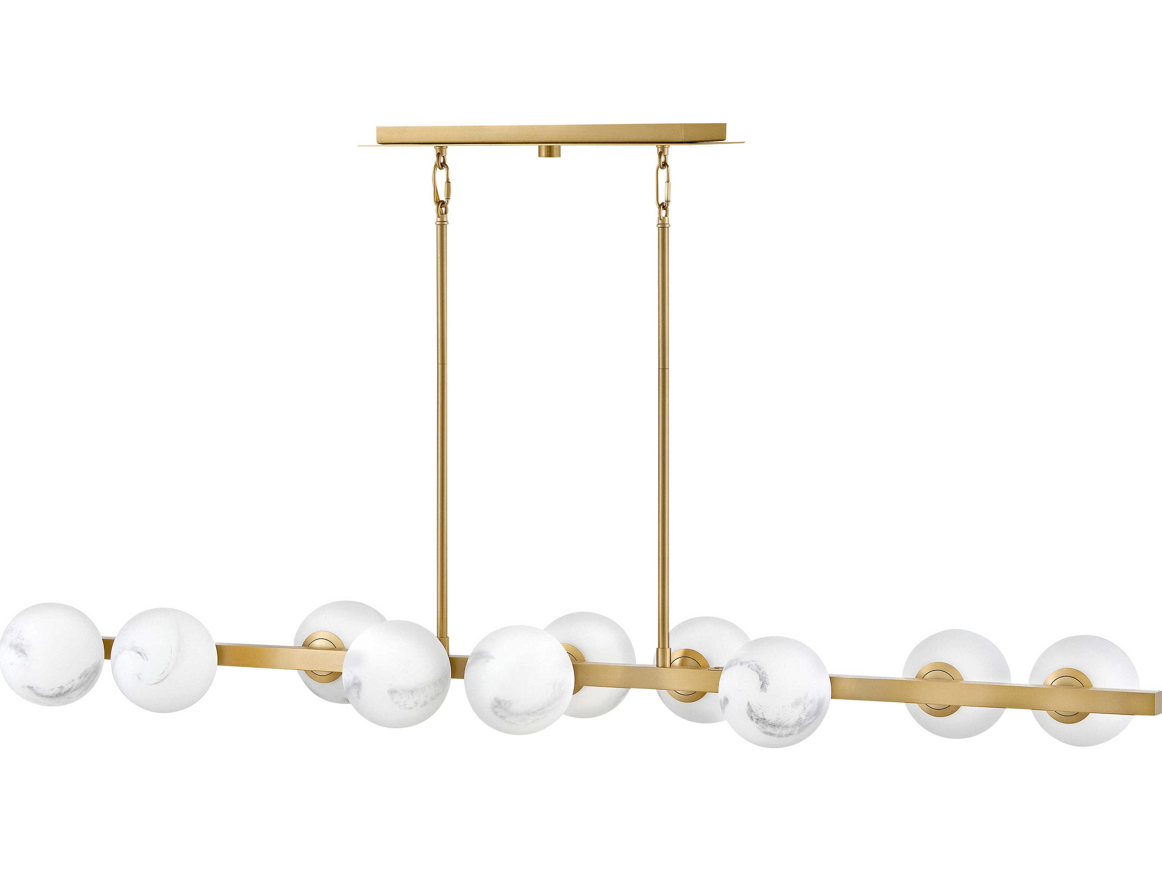 Fredrick Ramond Selene 10-Light Lacquered Brass Globe Linear Island Pendant