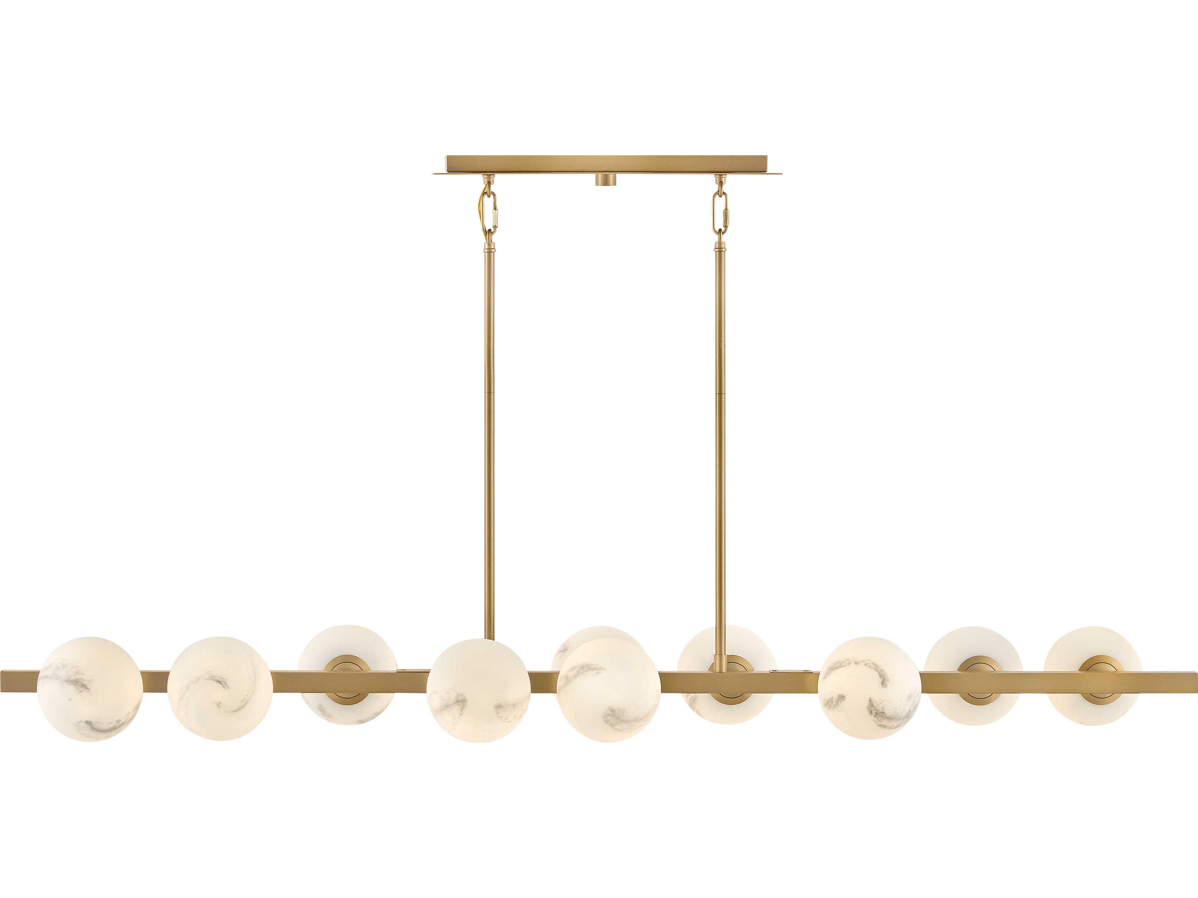 Fredrick Ramond Selene 10-Light Lacquered Brass Globe Linear Island Pendant