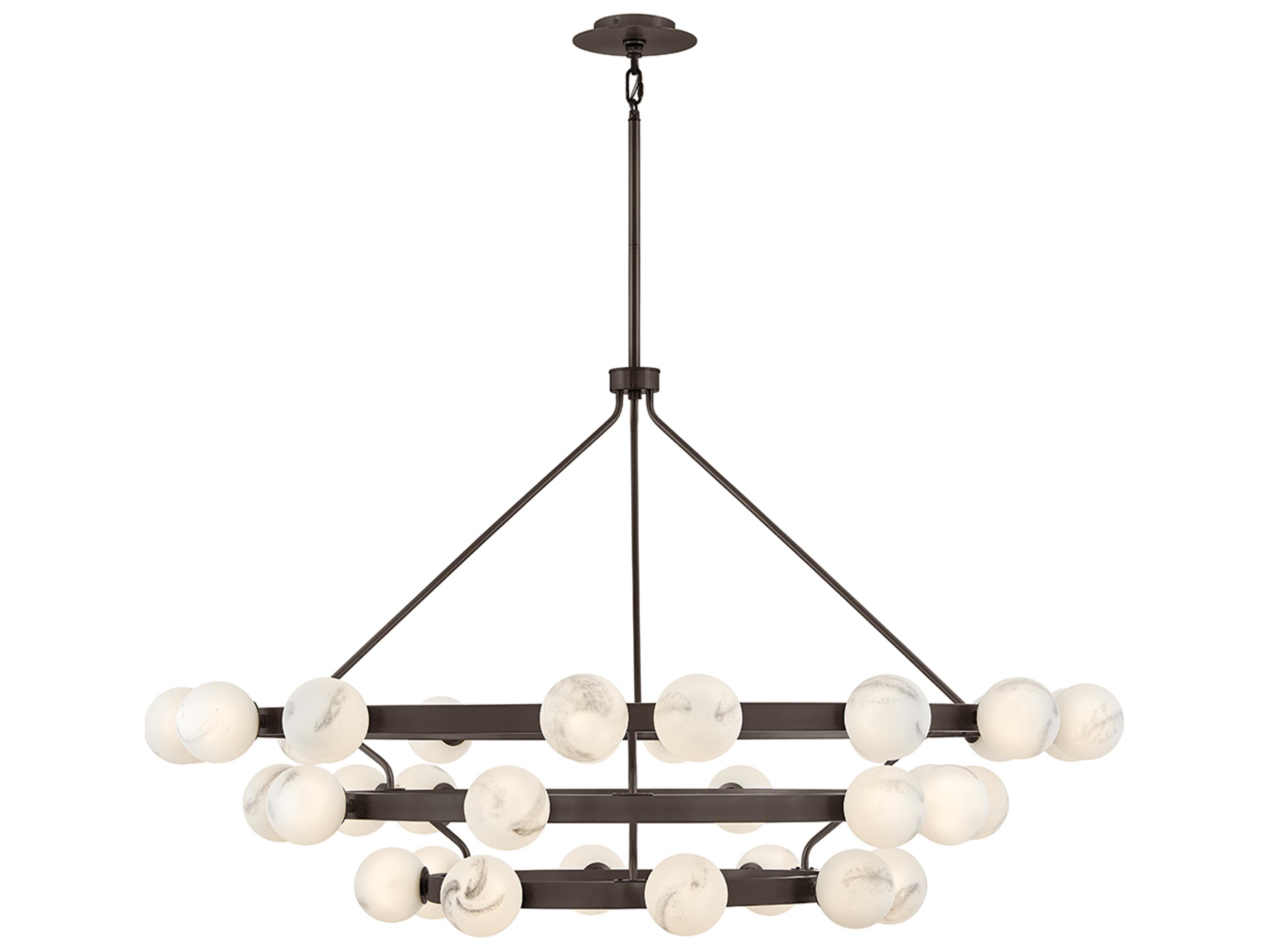 Selene 36-Light Black Oxide Globe Tiered Chandelier