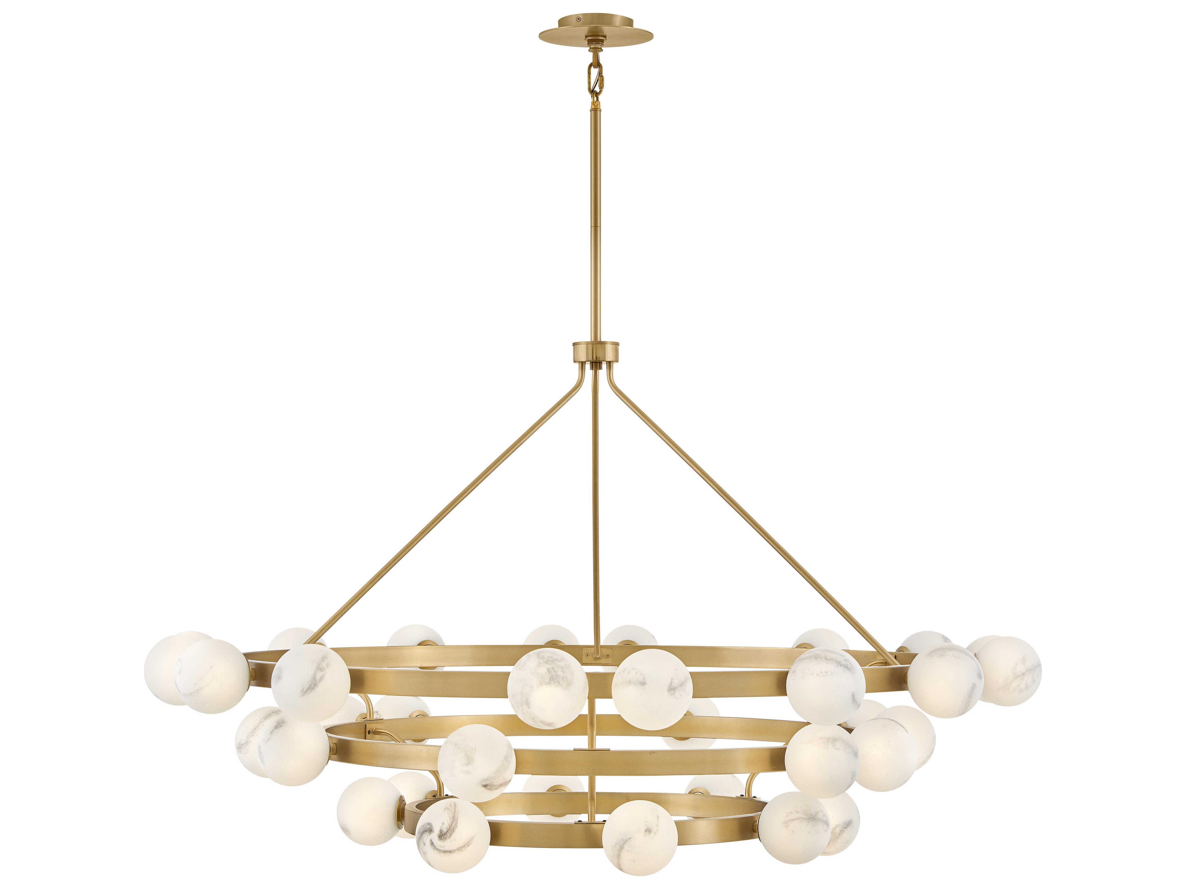 Fredrick Ramond Selene 36-Light Lacquered Brass Globe Chandelier