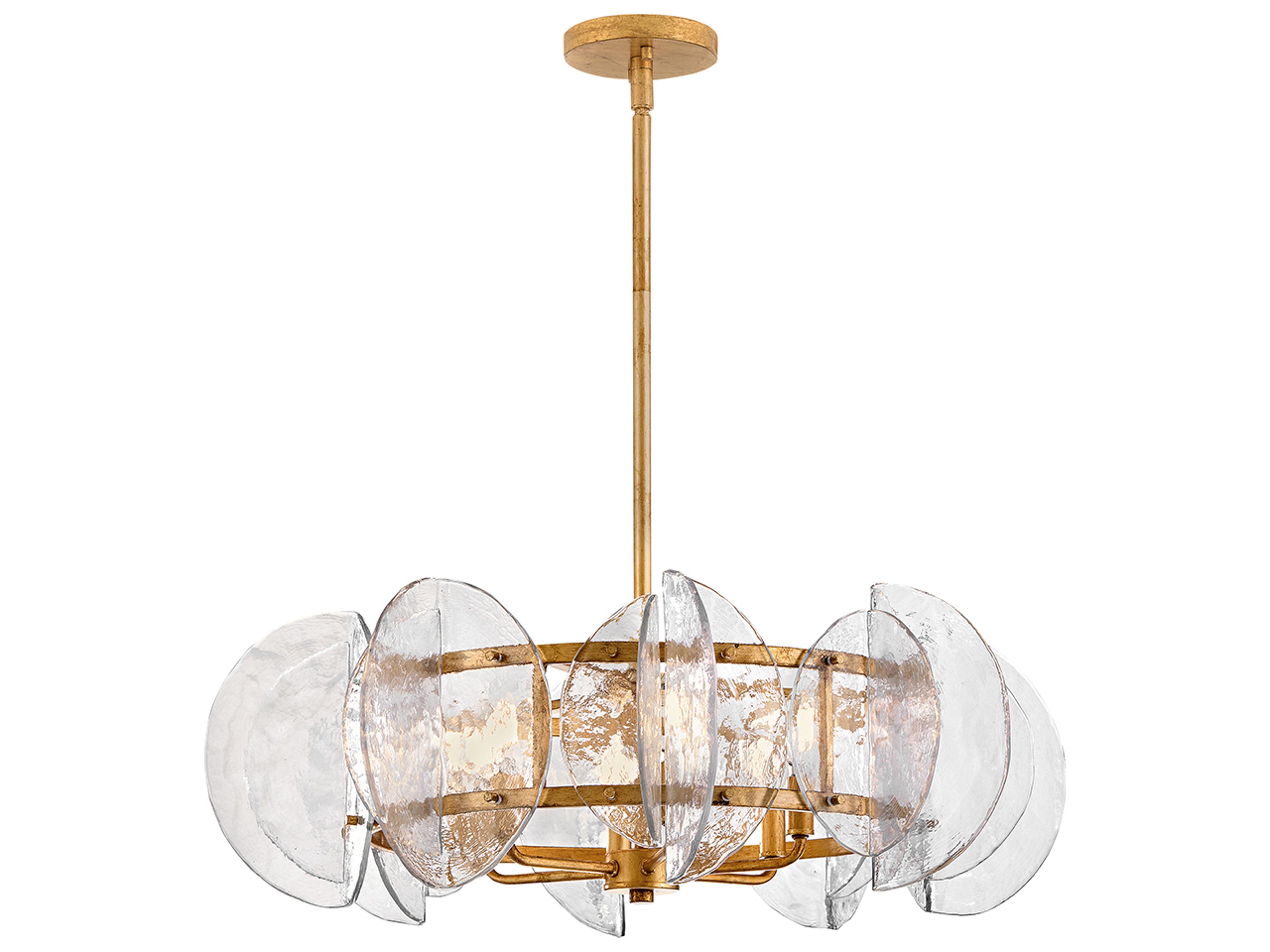 Seraphina 6-Light Distressed Brass Round Chandelier