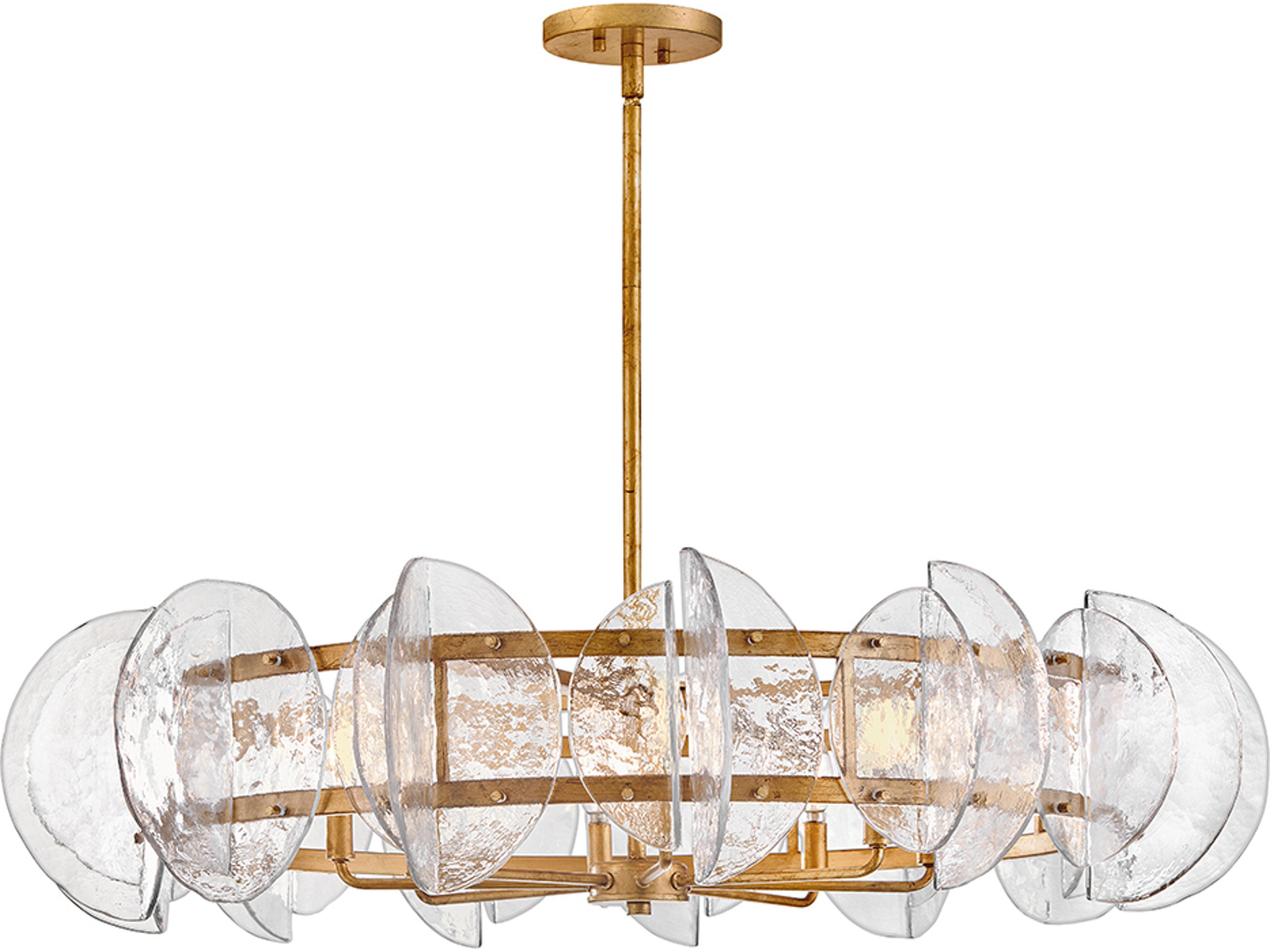 Seraphina 8-Light Distressed Brass Round Chandelier